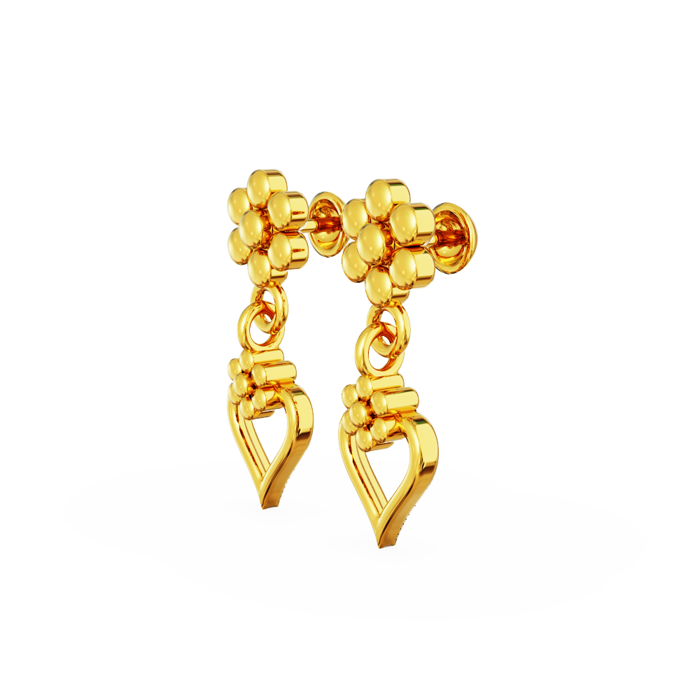Gold-Earrings-Plain-Floral-Design-and-Manufacturinf-Stud-Drops-01-04