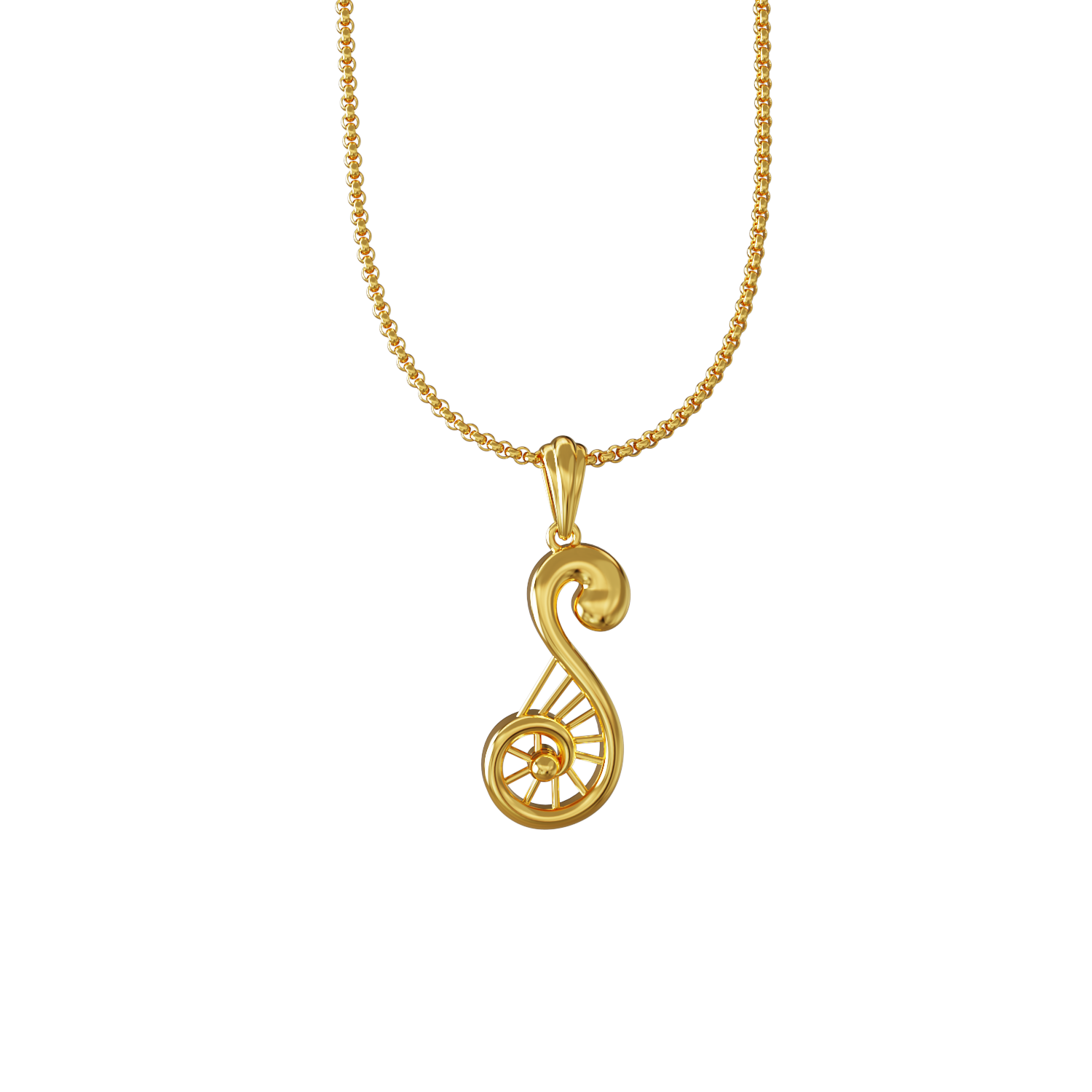 Alphabetic-Design-Gold-Pendant
