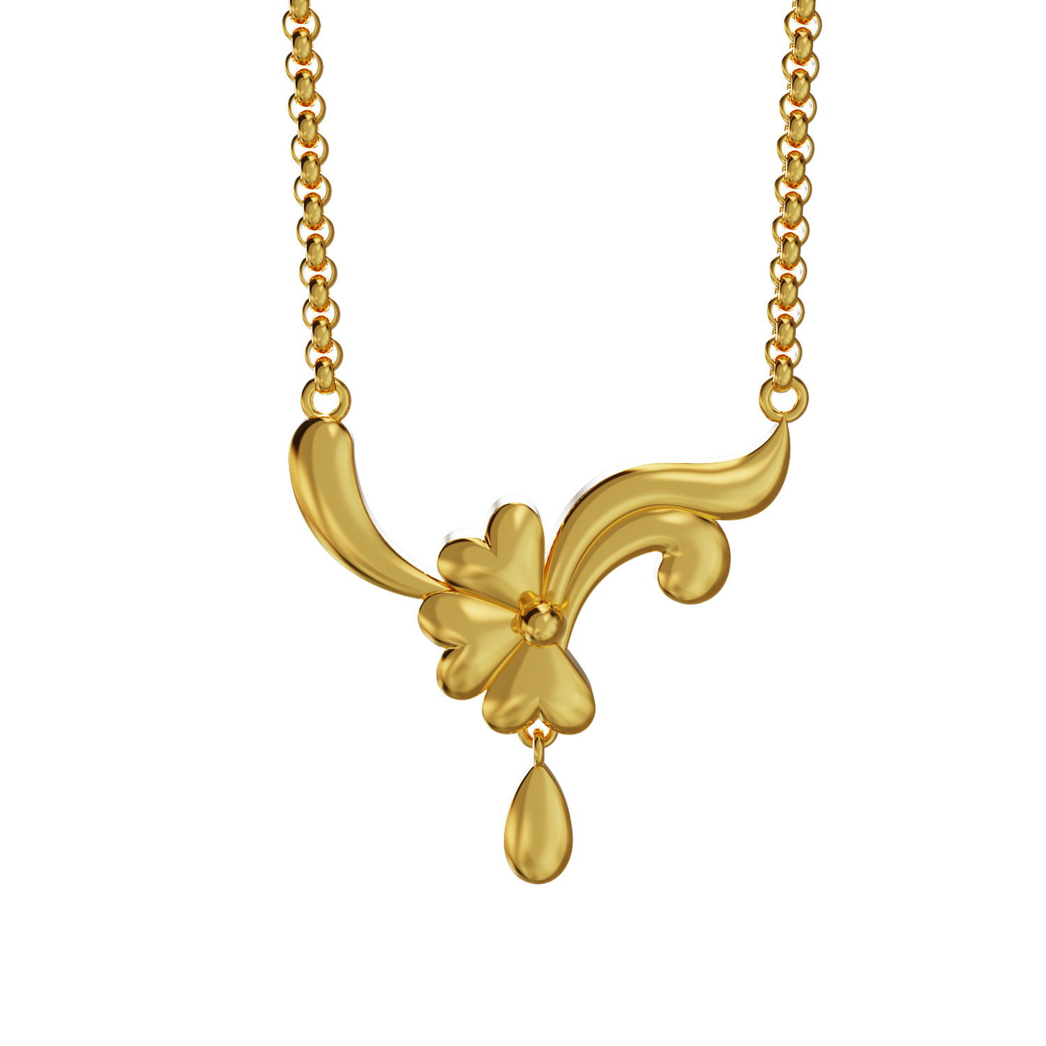 Floral-Design-Gold-Pendant-for-Women