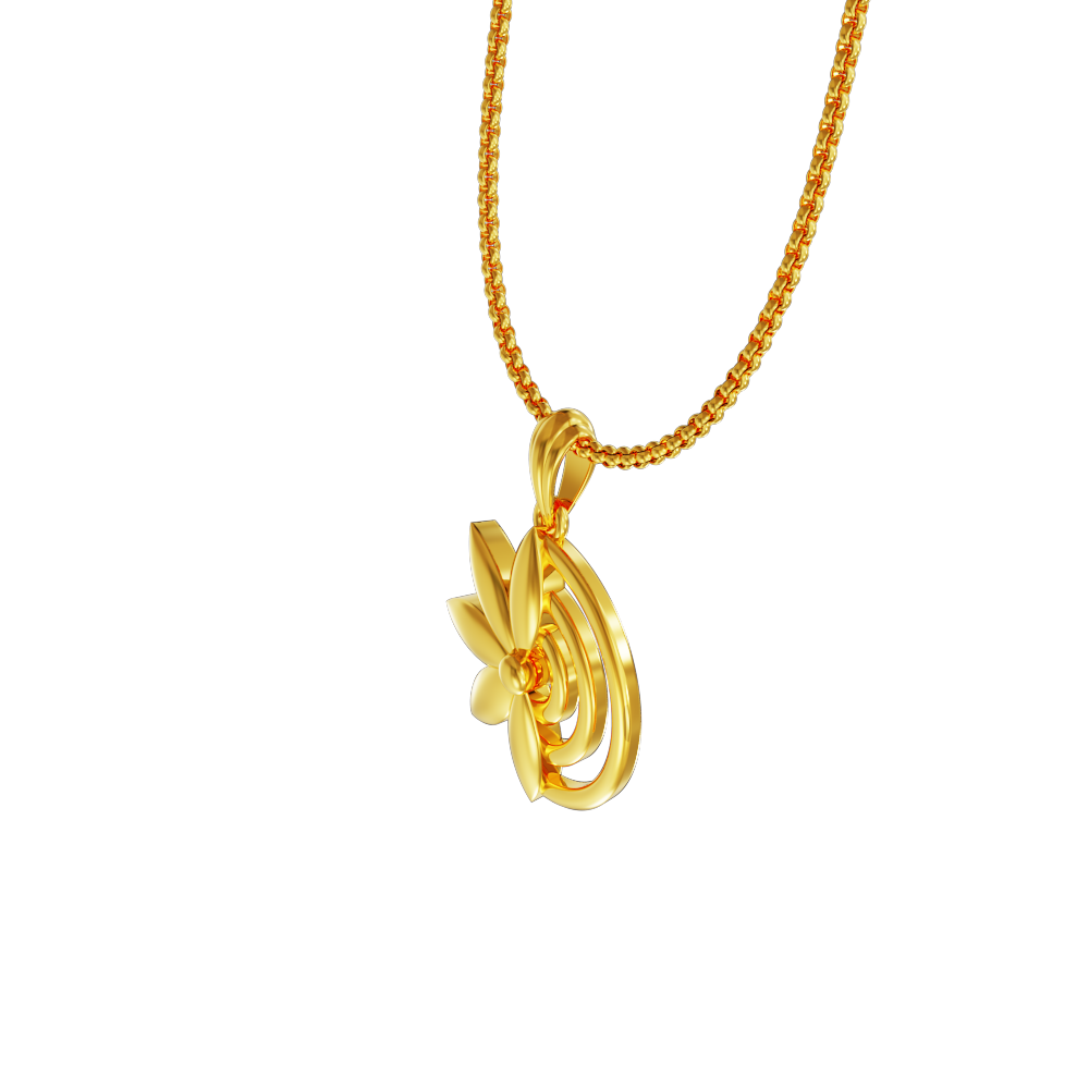 Flower-and-circular-design-pendant