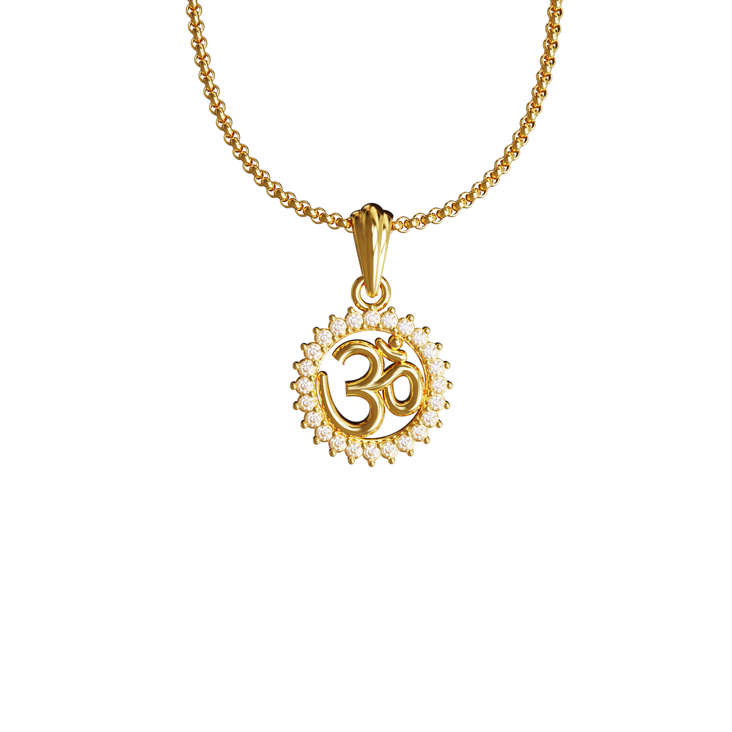 Plain-Om-Design-Gold-Pendant