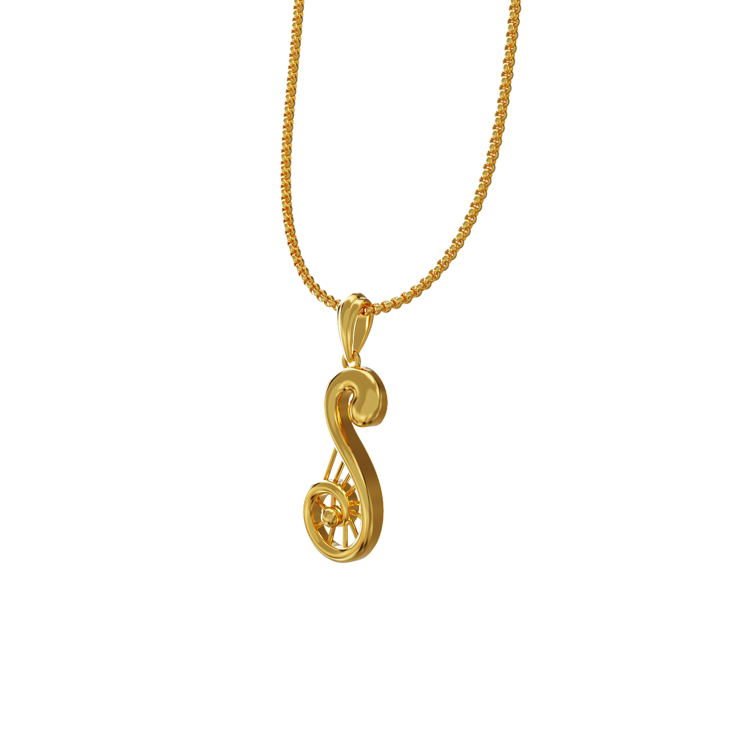 S-shaped-Gold-Pendant