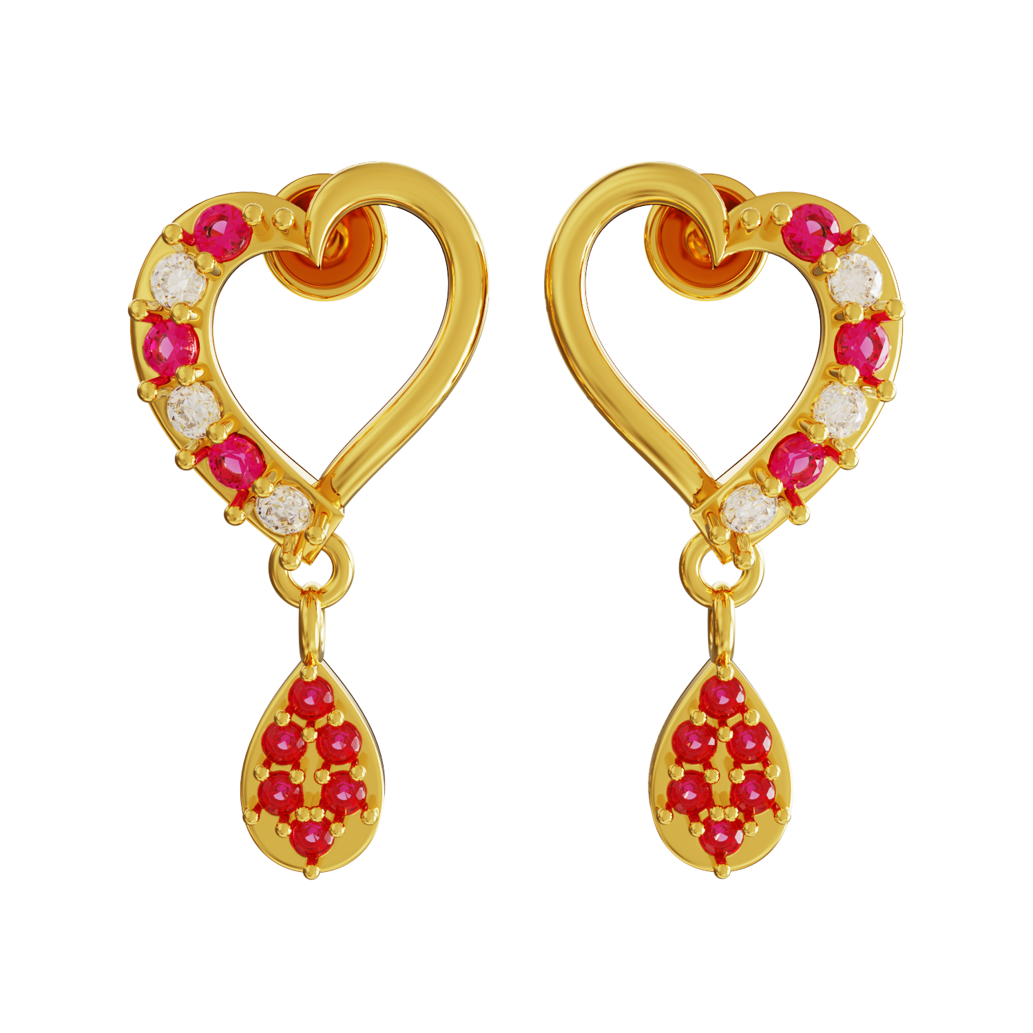 Stone-Heart-Design-Earring