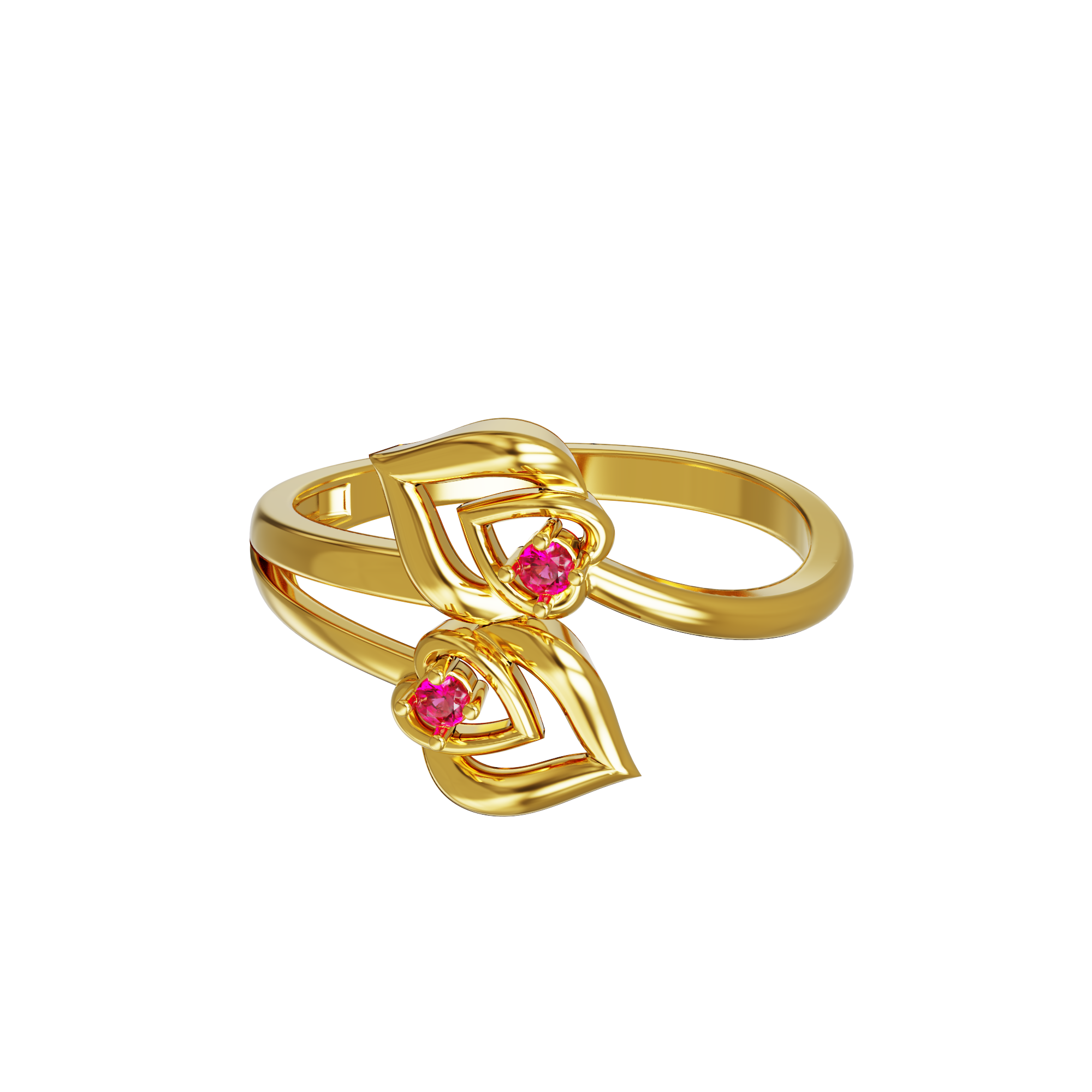 double-heart-ring-gold-for-Lovers