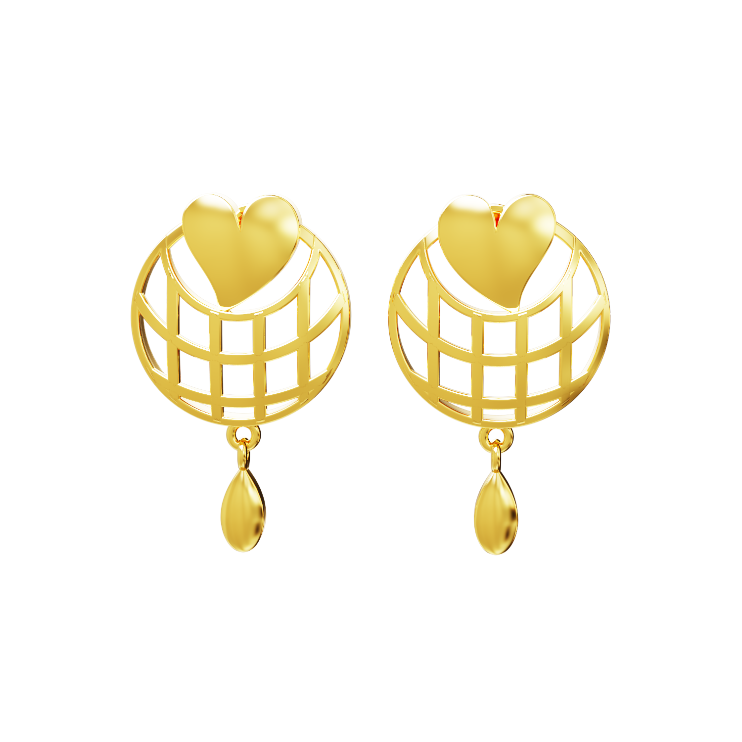 Heart-Design-Gold-Earring-for-sale