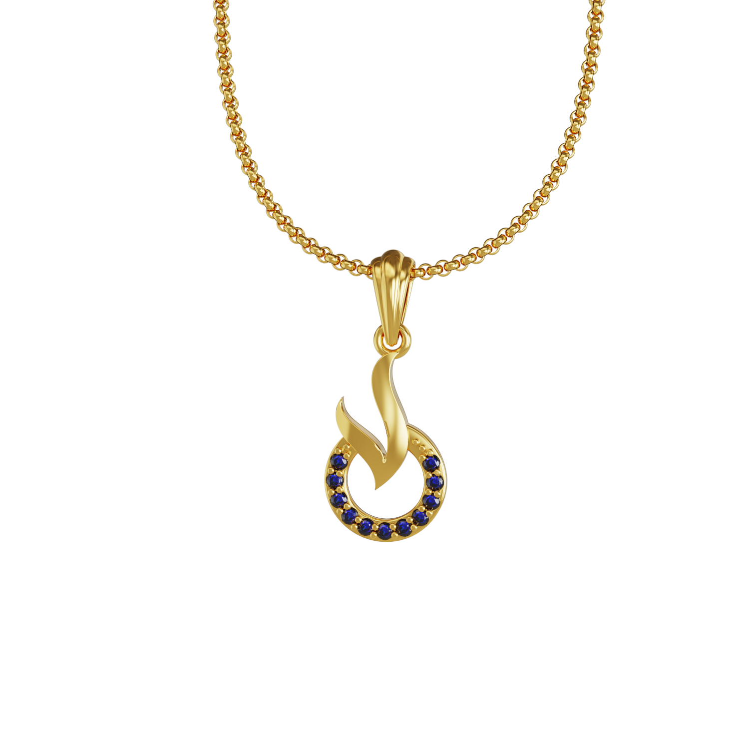 Wings-shaped-Gold-Pendant