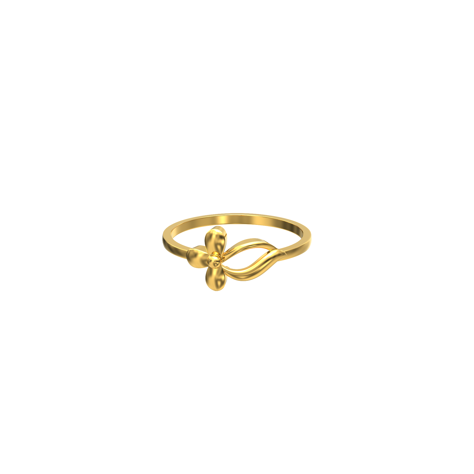 Plain-Flower-Shaped-Gold-Ring