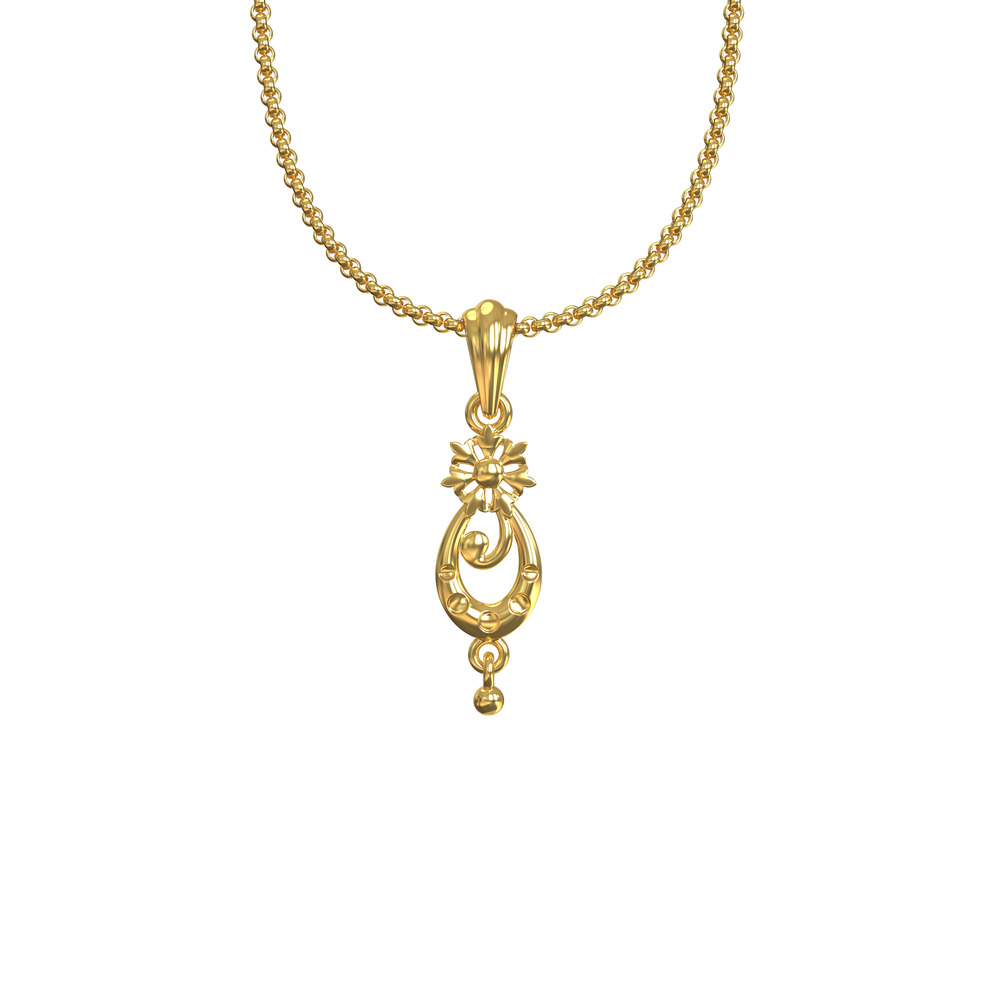 Floral-Design-Gold-Pendant