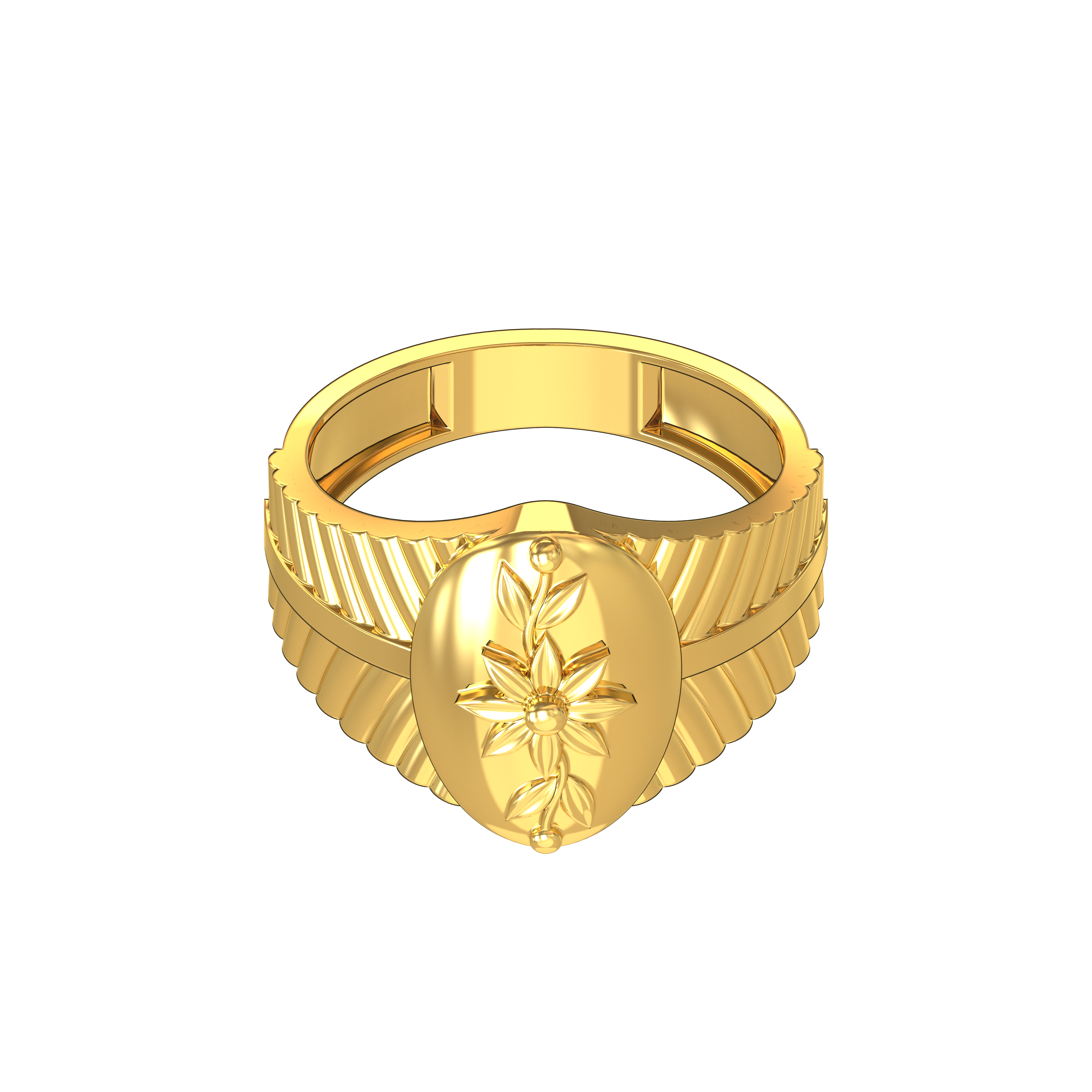 Plain-Floral-Design -Male-Gold-Ring