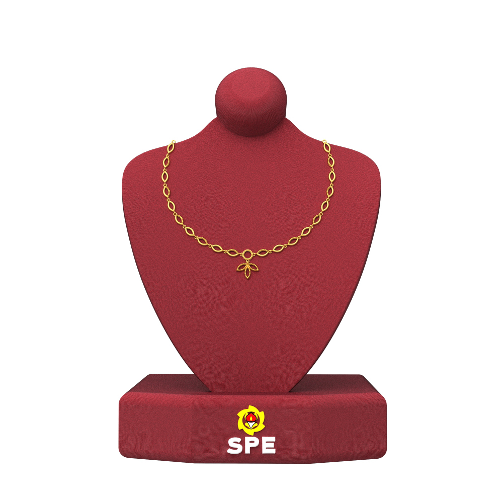 gold necklace light weight with price