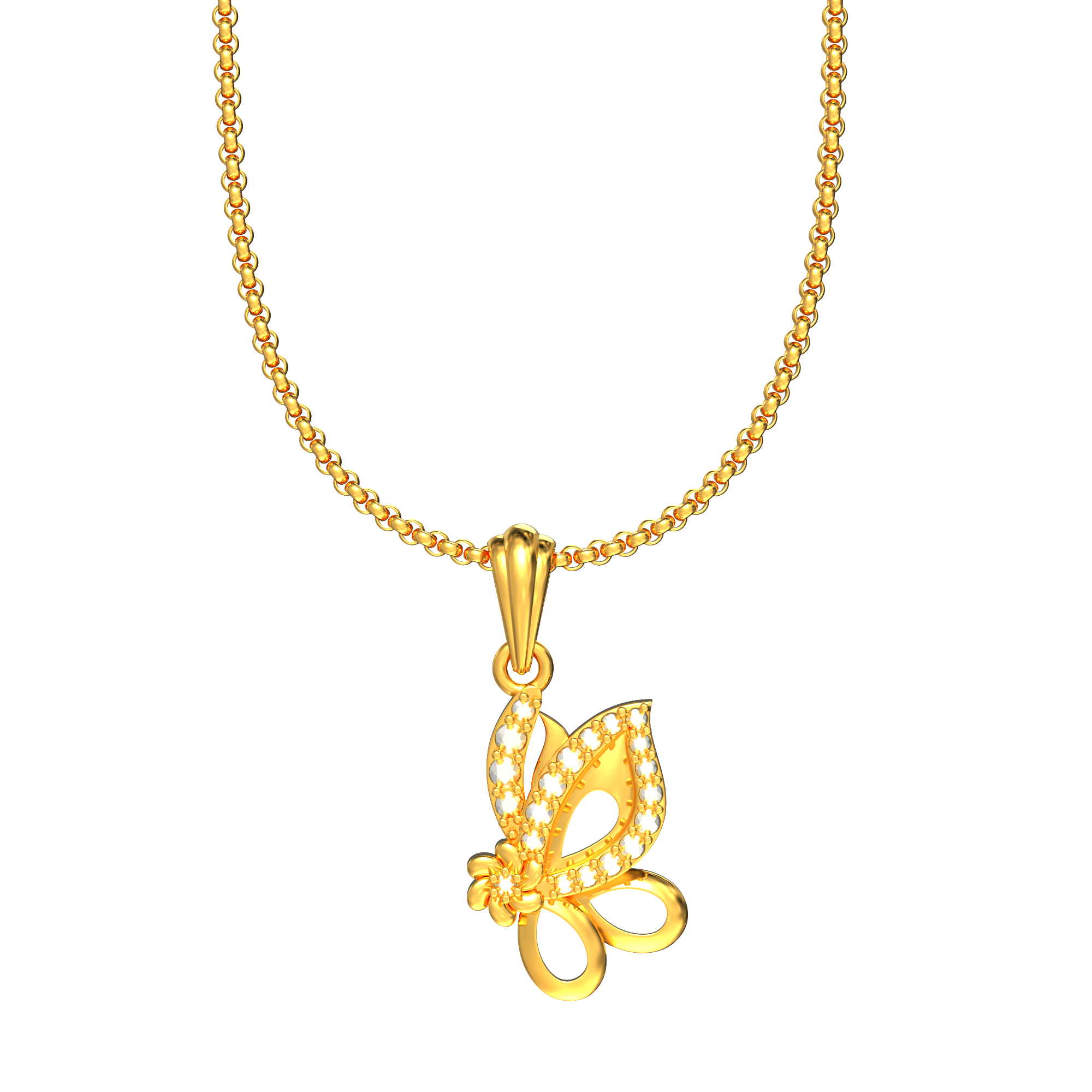 Butterfly Design Gold Pendant