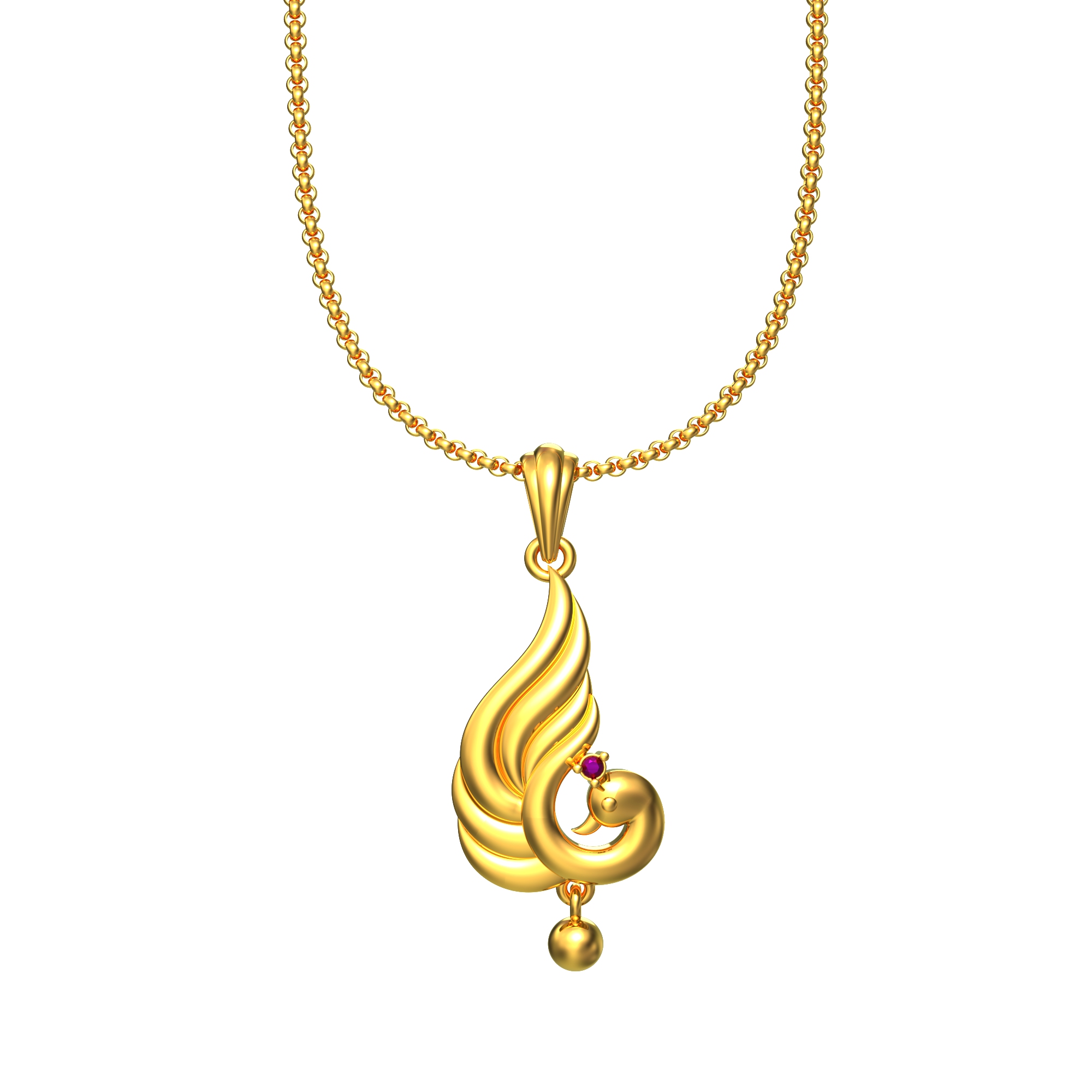 Classy Gold Peacock Pendant Online