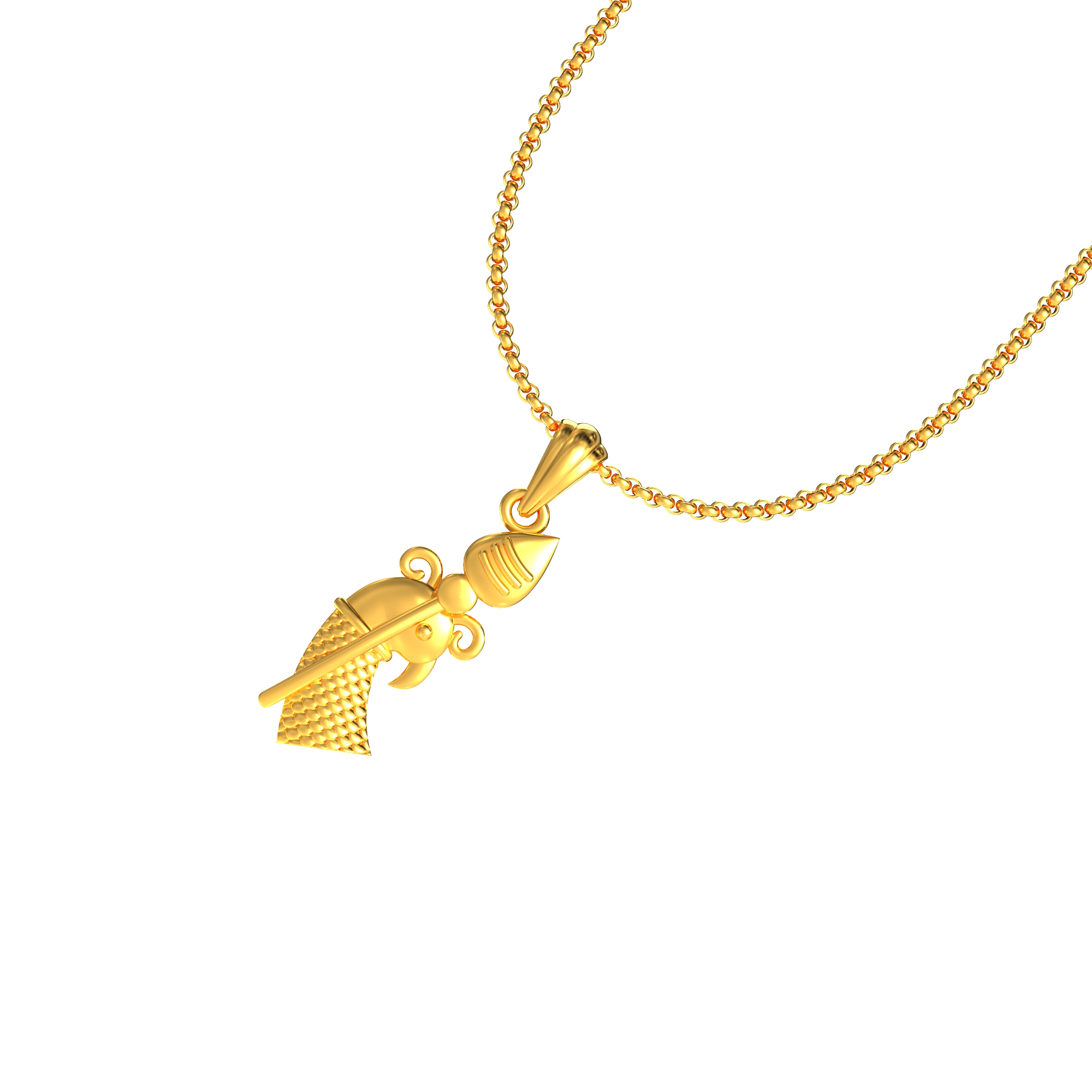 Fancy Peacock Gold Vel Pendant