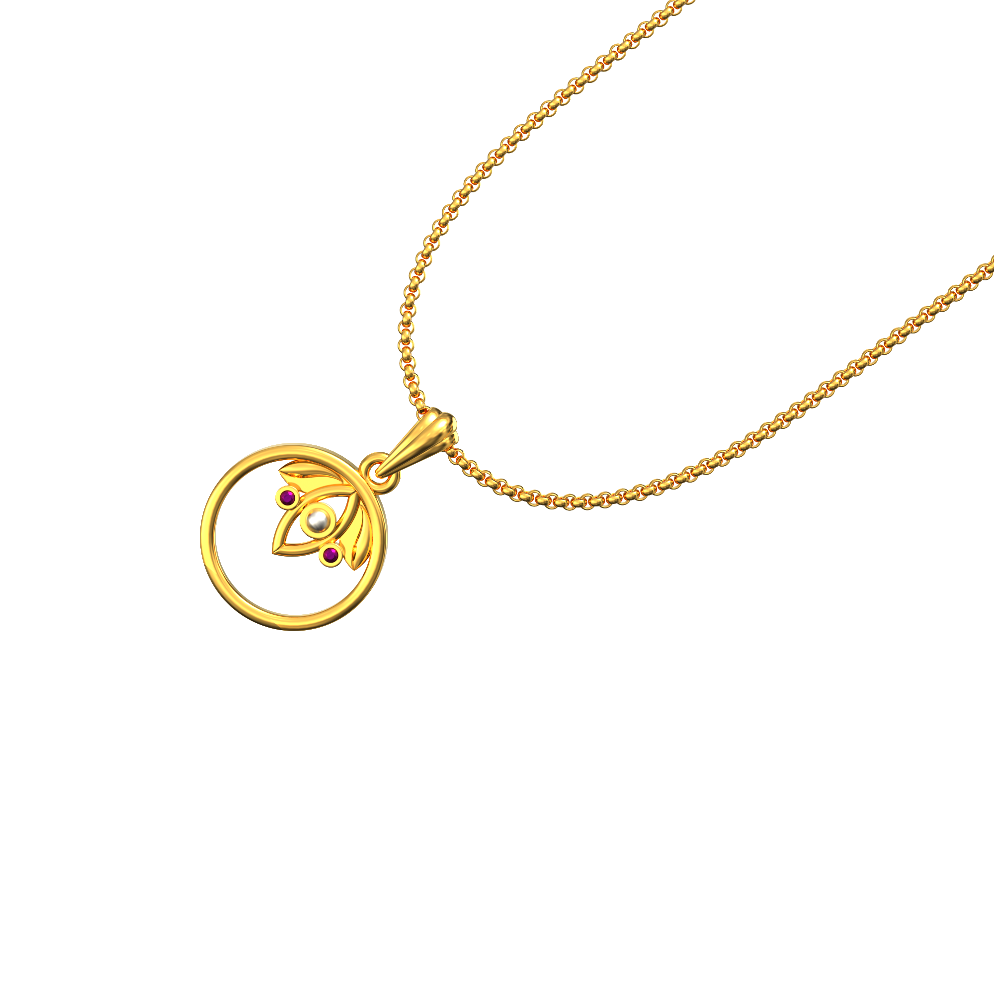 Geometric Circle Design Gold Pendant Online