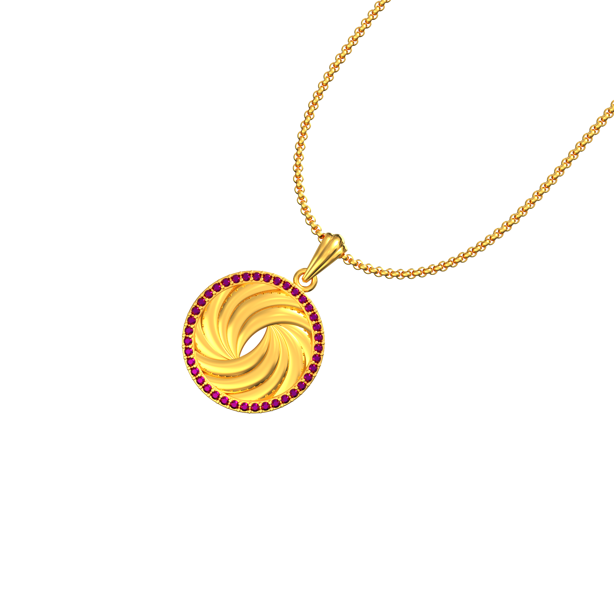 Geometric Circle Gold Pendant