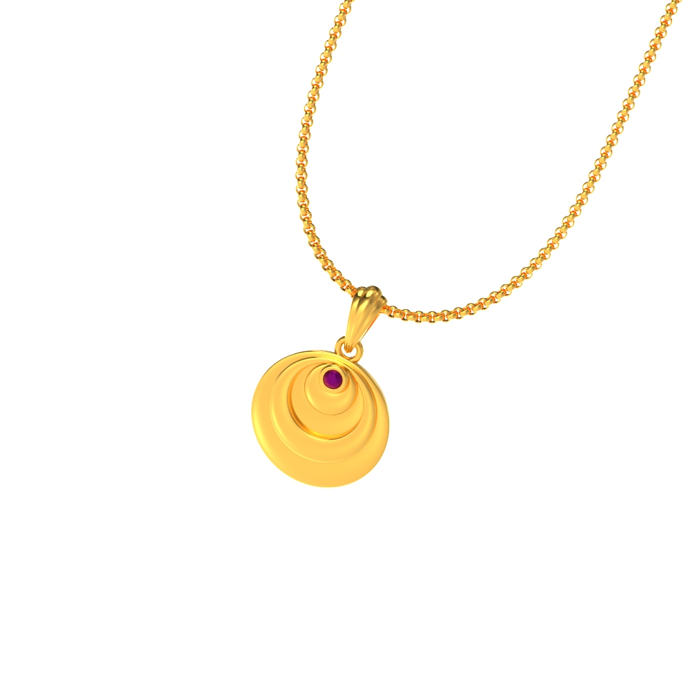 Geometric Circle Gold Pendant Chennai