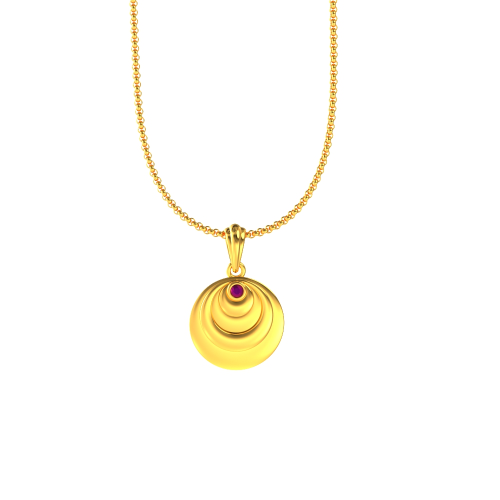 Geometric Circle Gold Pendant
