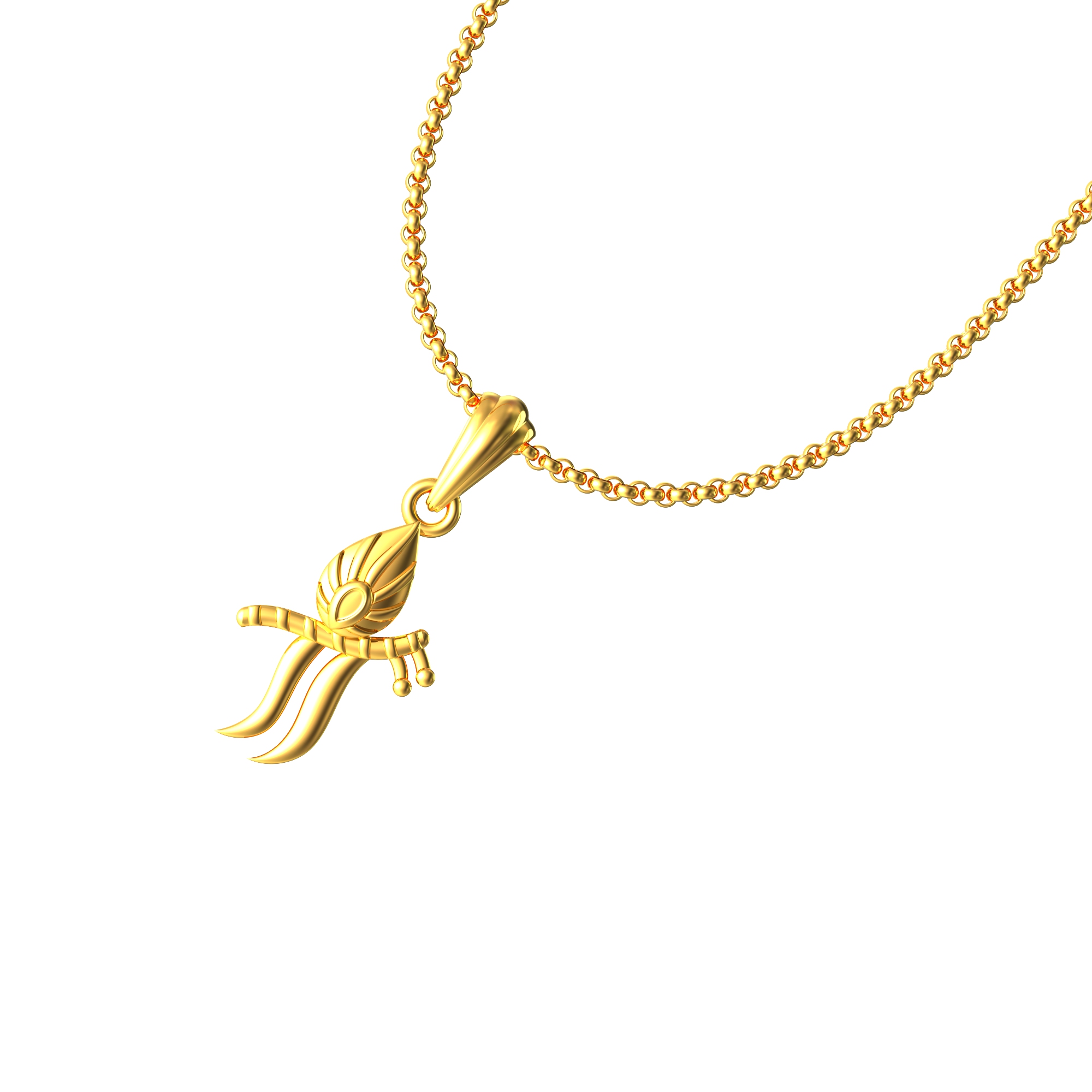 God Krishna Flute Gold Pendant