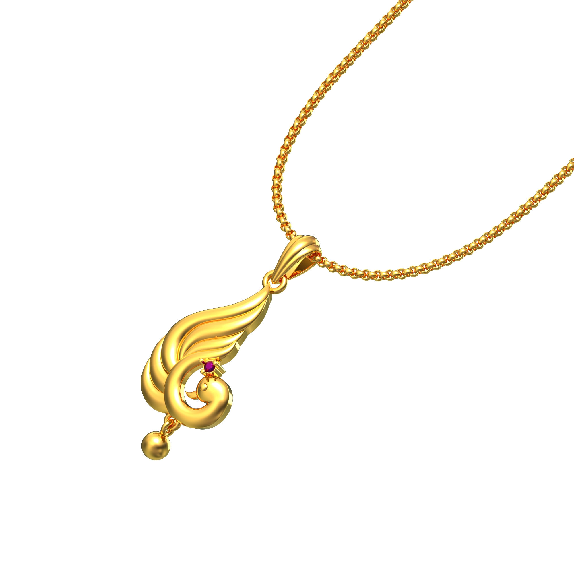 Classy Gold Peacock Pendant Poonamallee