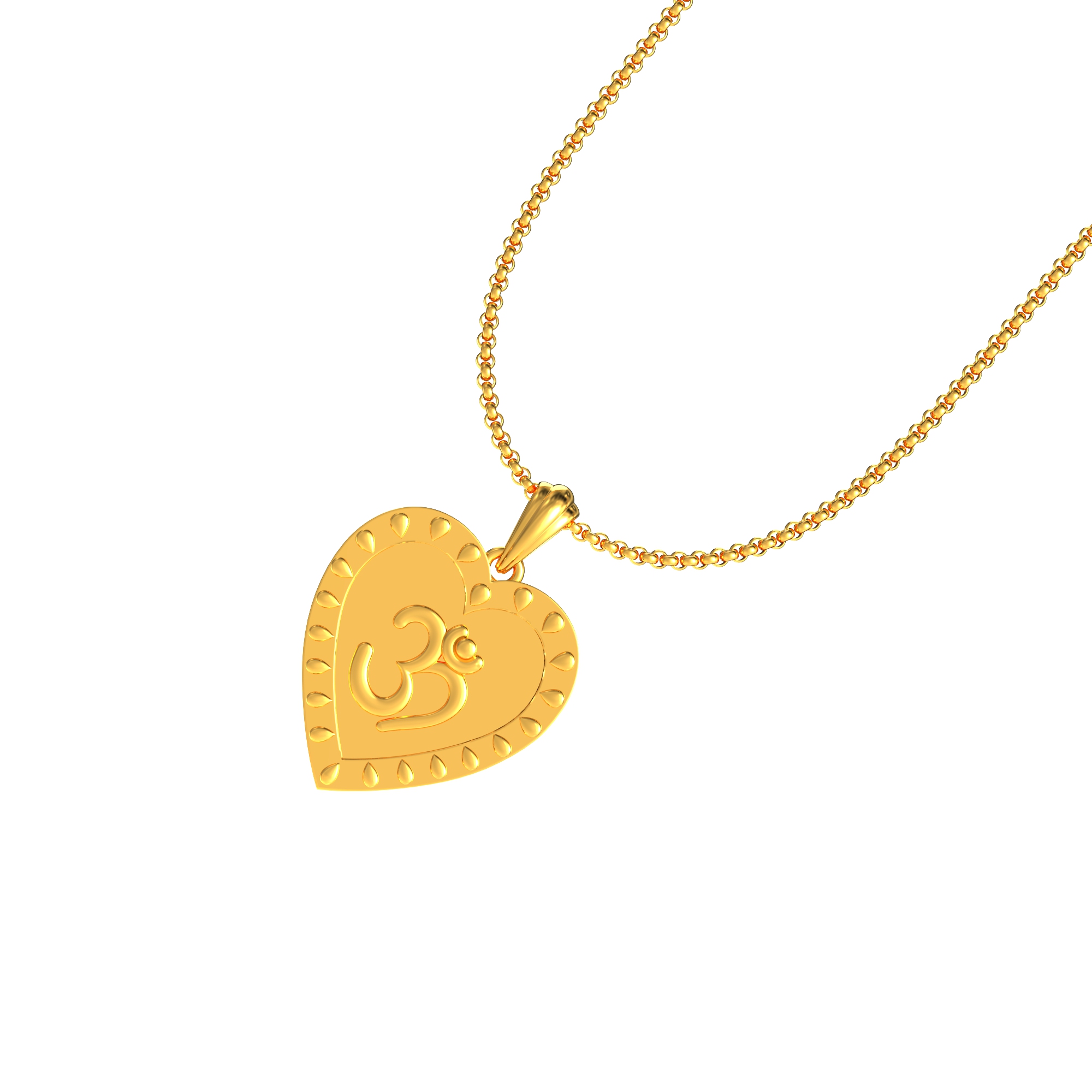 Heart Shape OM Gold Pendant Online