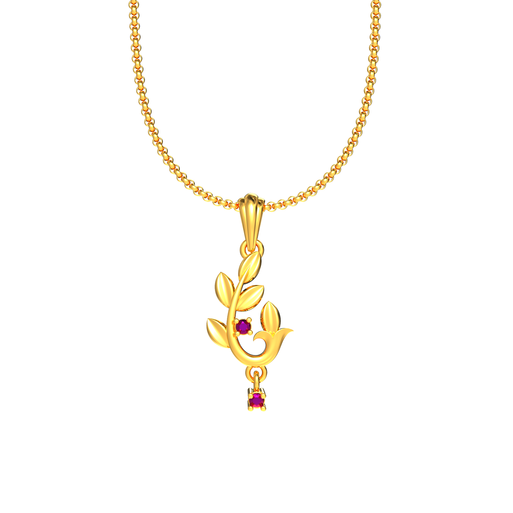 Leaf Design Gold Pendant
