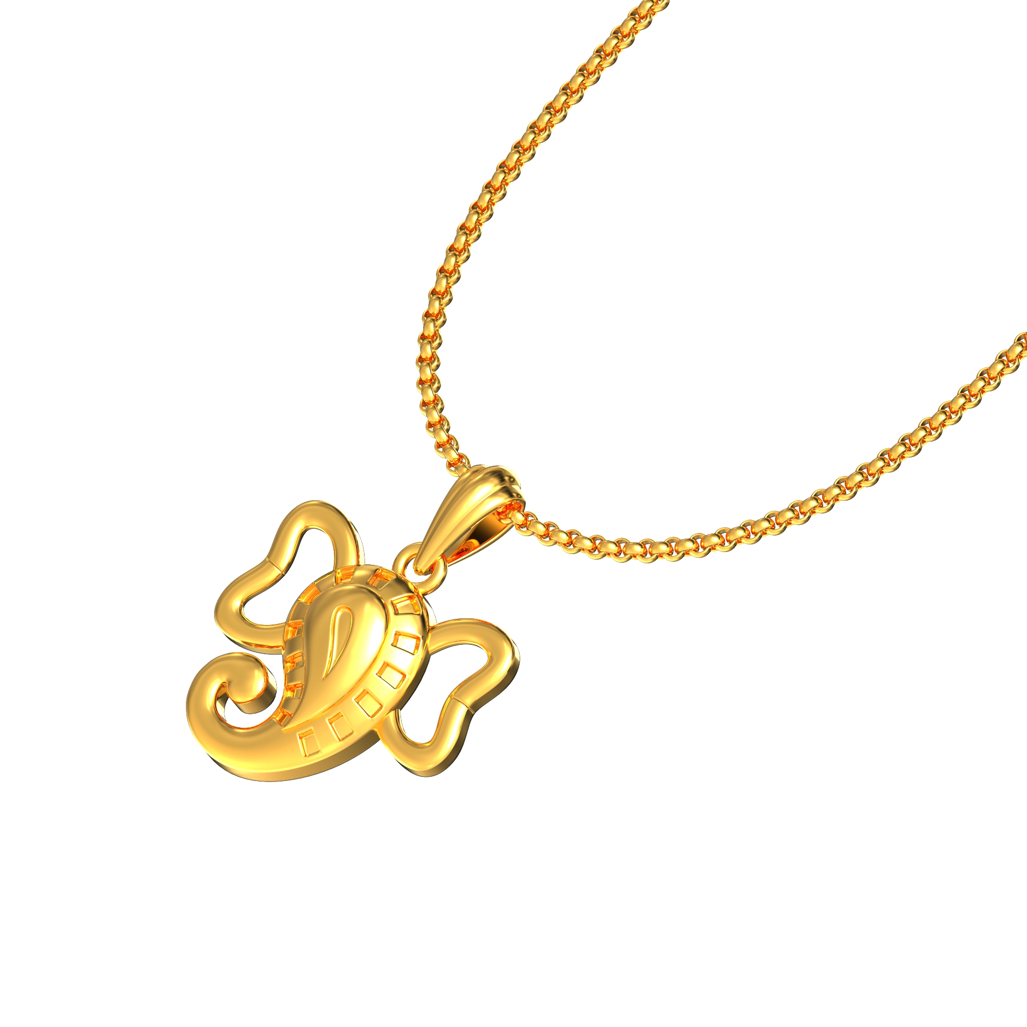 Lord Ganesh Face Gold Pendants