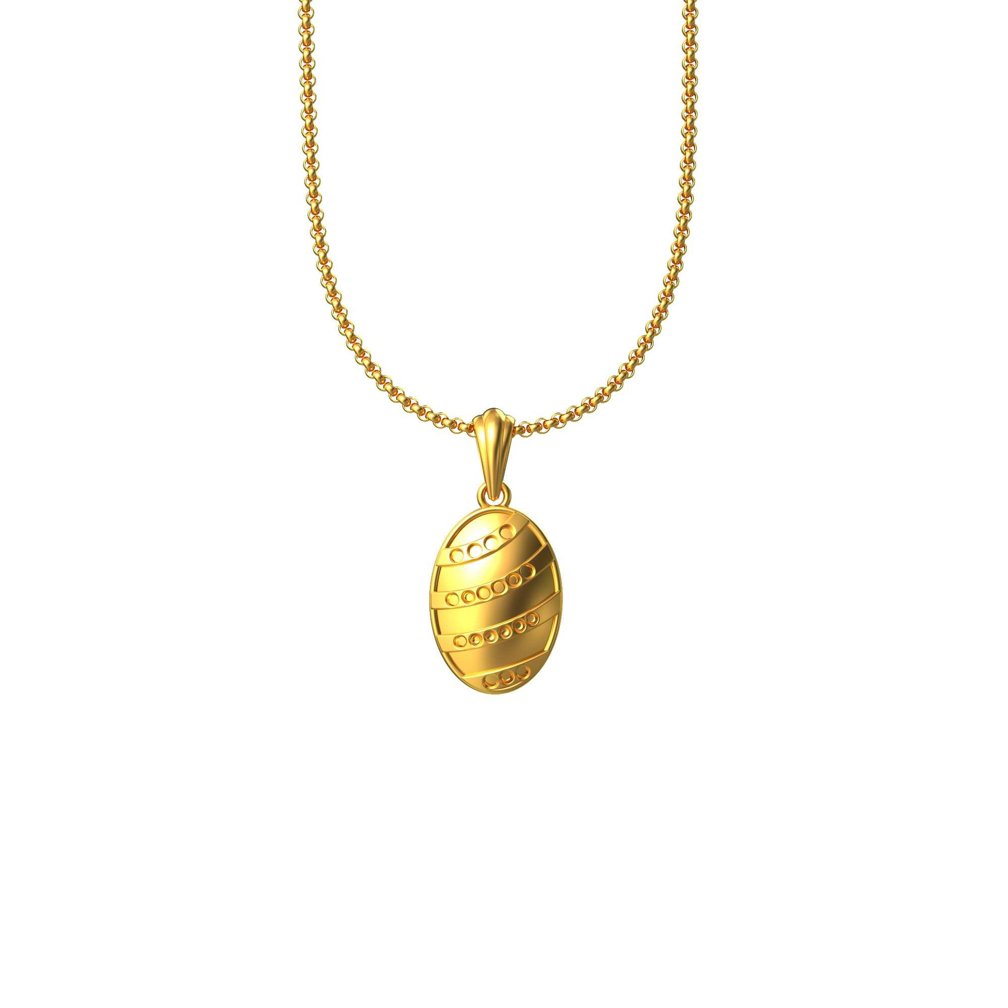 Lovely Oval Shape Gold Pendant