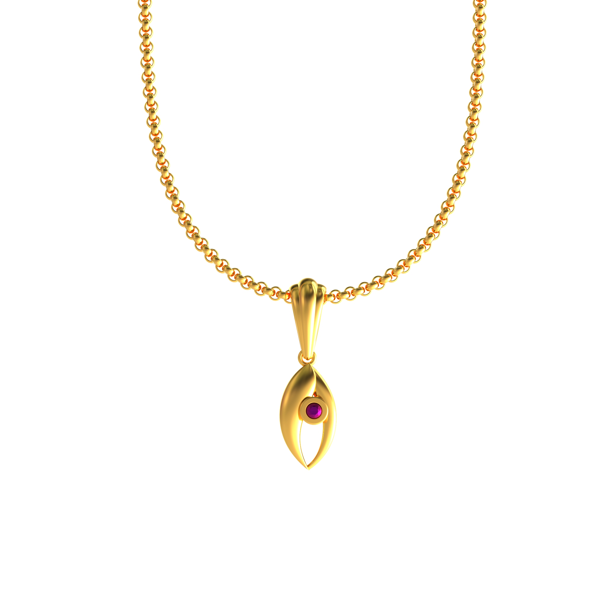 Marquise Design Gold Pendant
