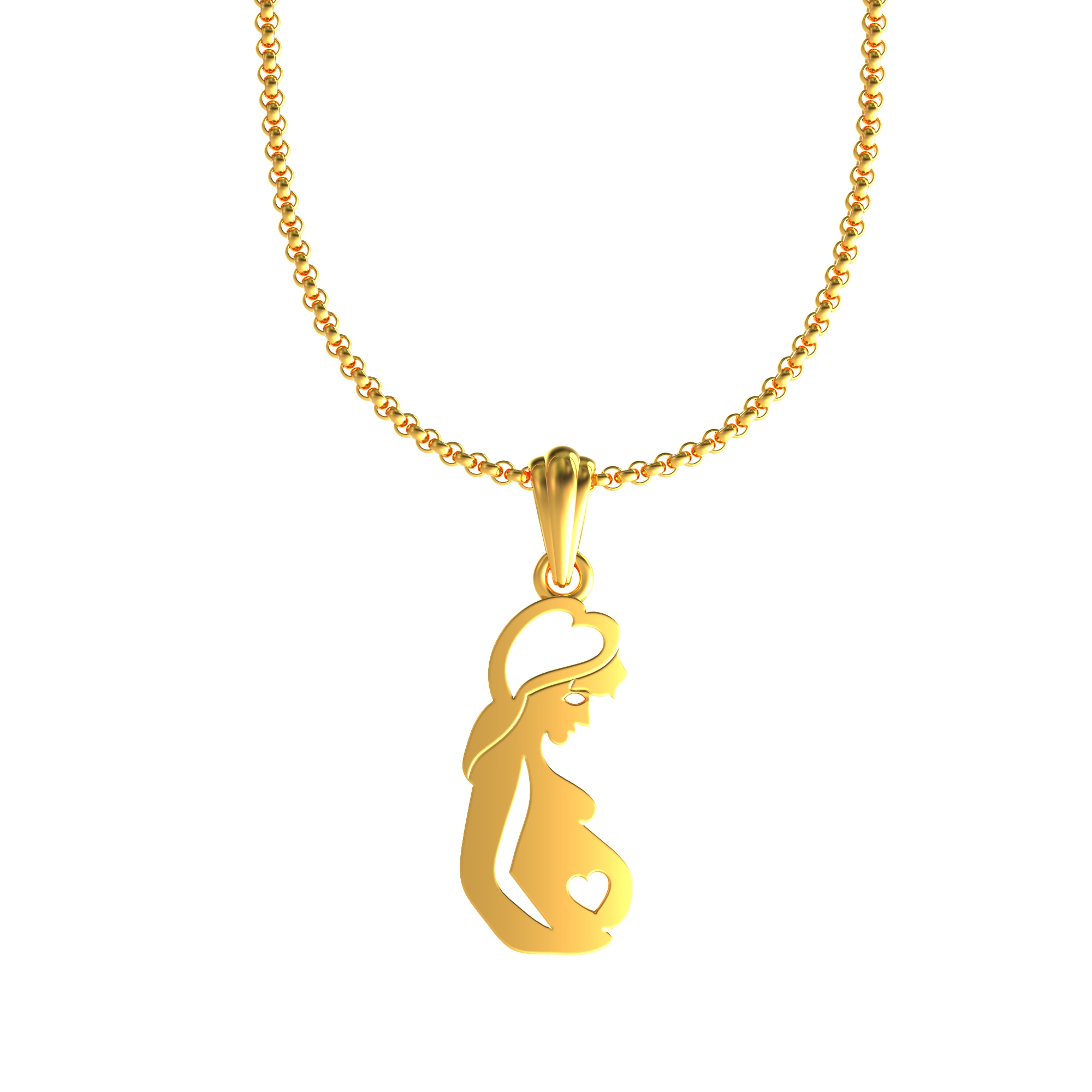 Mom and Baby Gold Pendant
