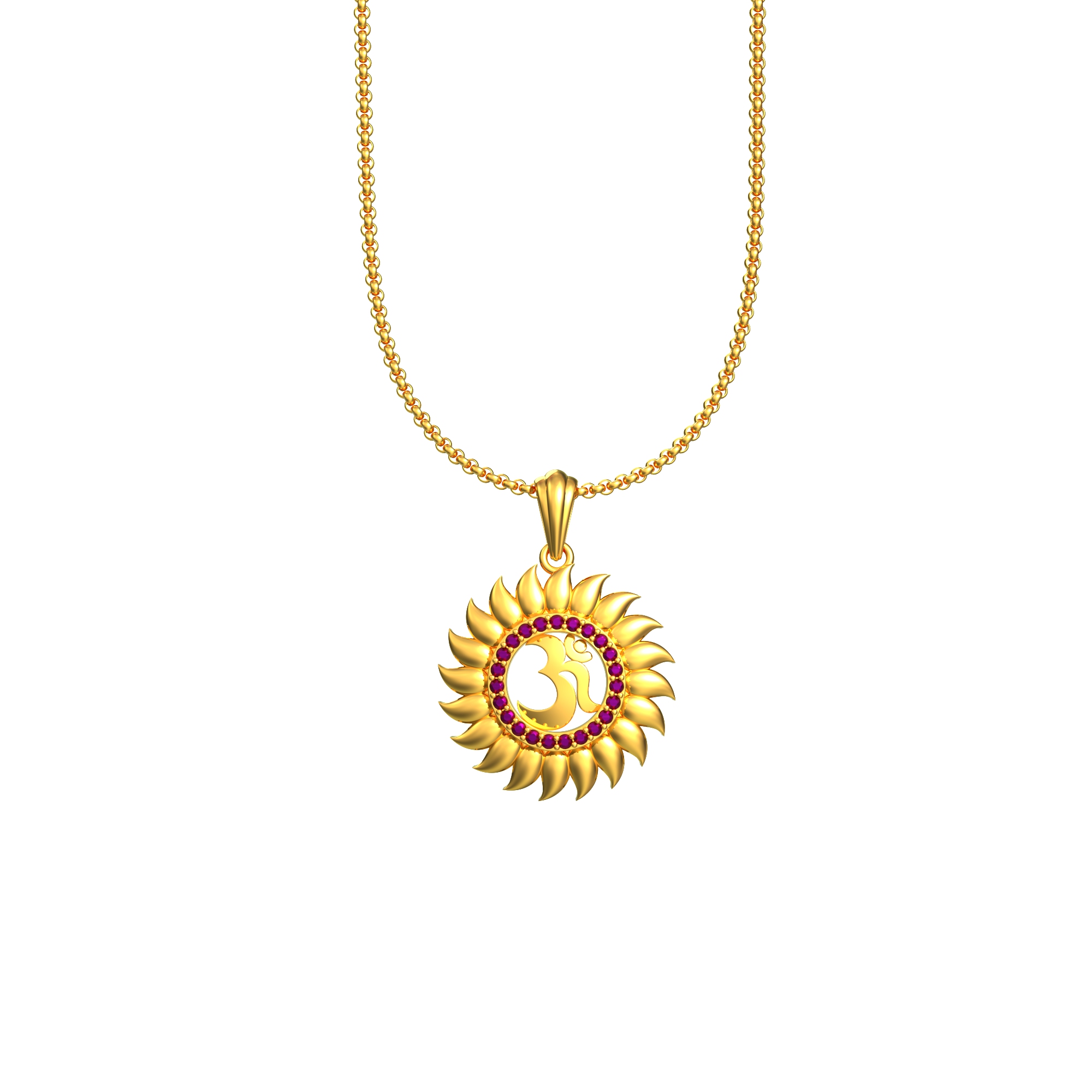 Om Surya Gold Pendant Online