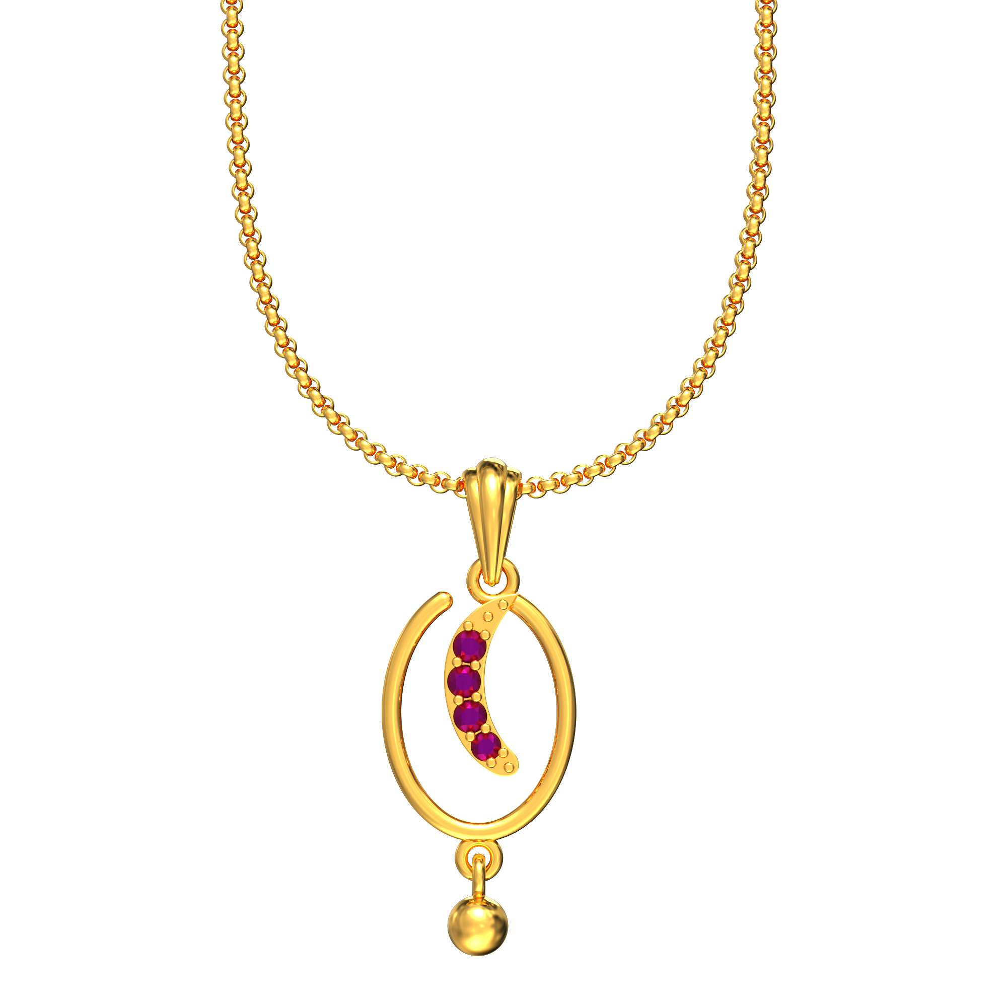 Oval Shape Gold Pendant Online