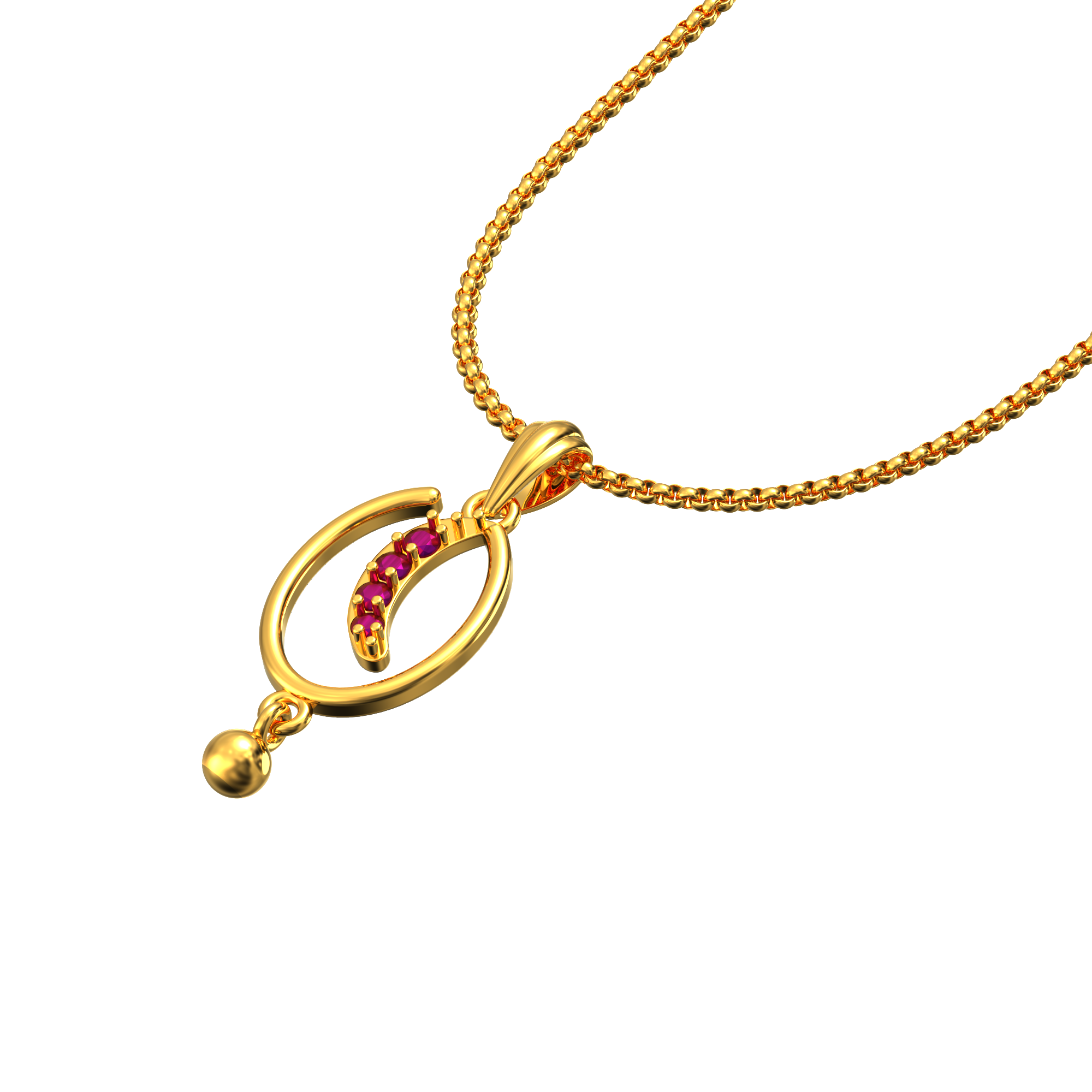 Oval Shape Gold Pendant