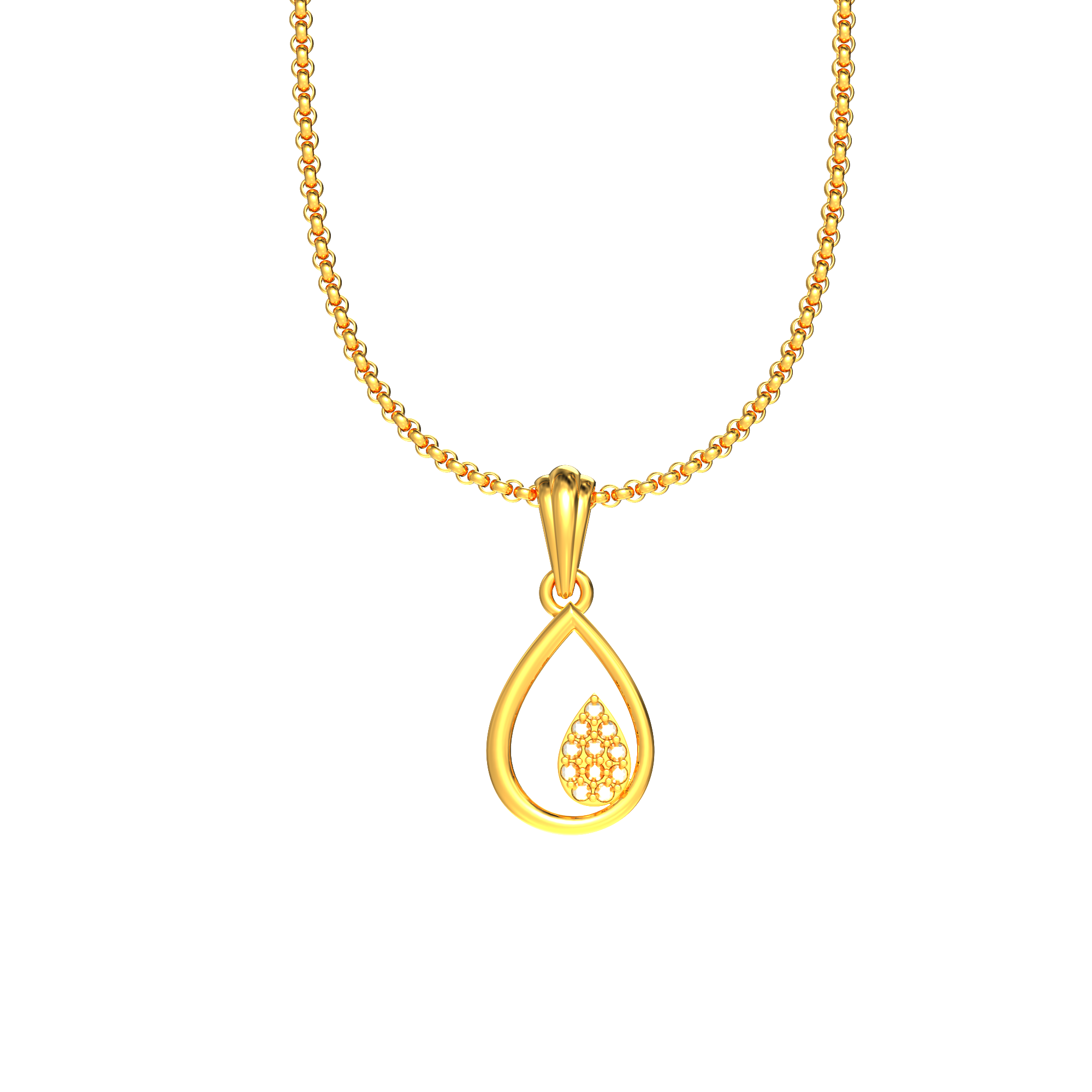Pear Shaped Stone Gold Pendant