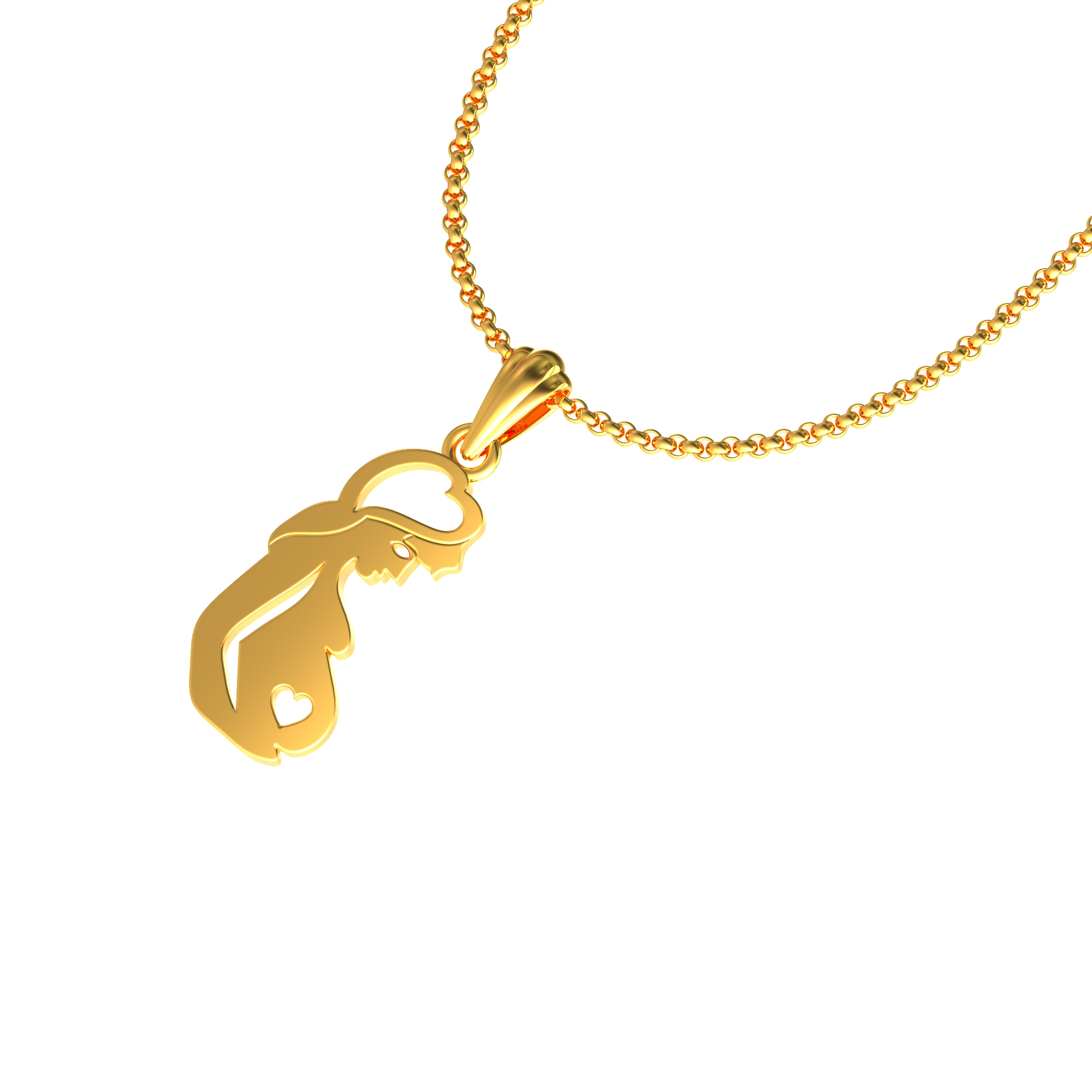 Pregnant Woman Gold Pendant