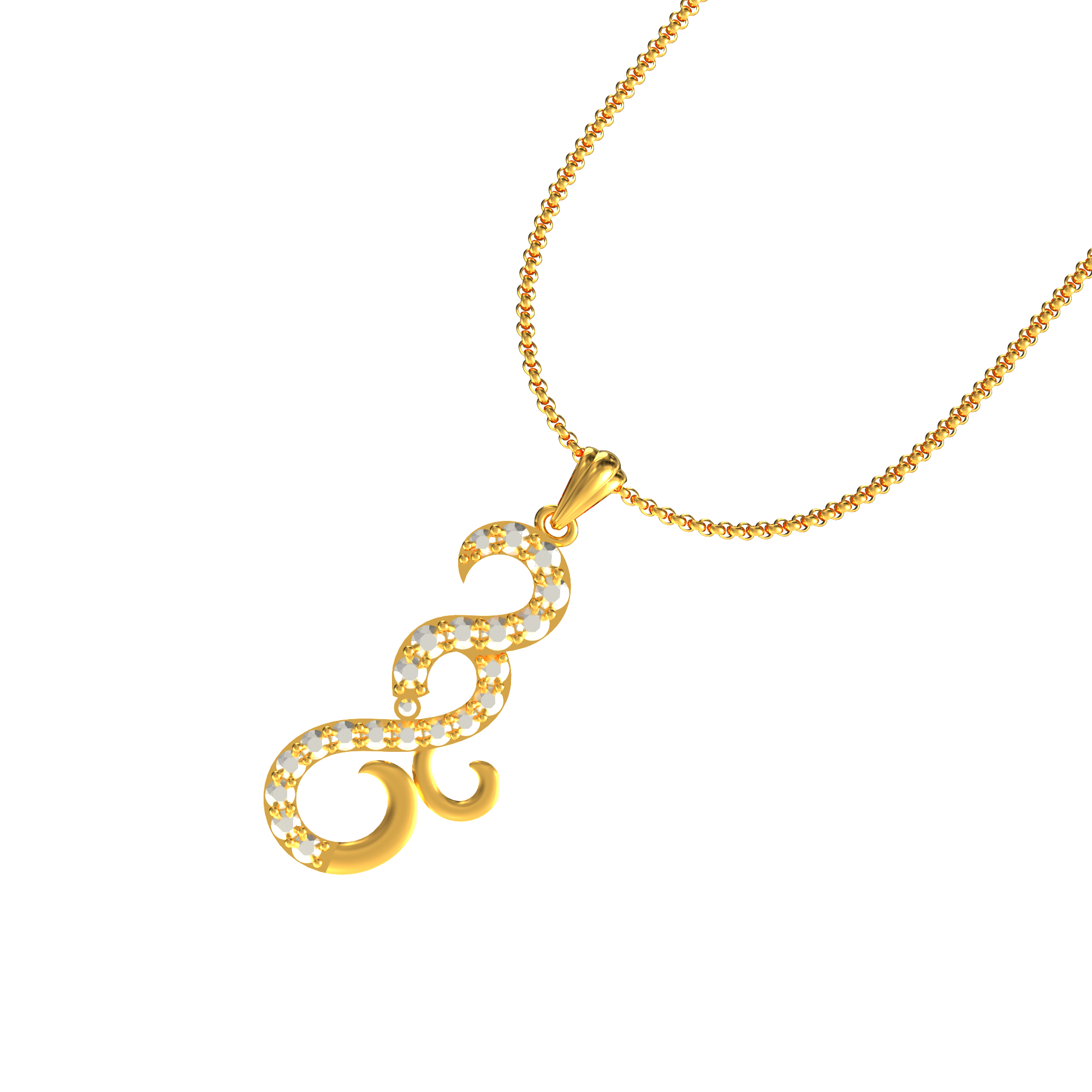 Simple Gold Stone Pendant Design