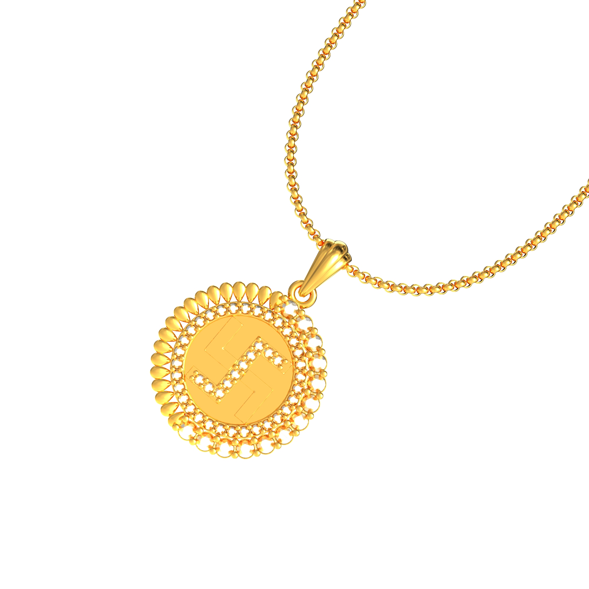 Swastik Design Gold Pendant
