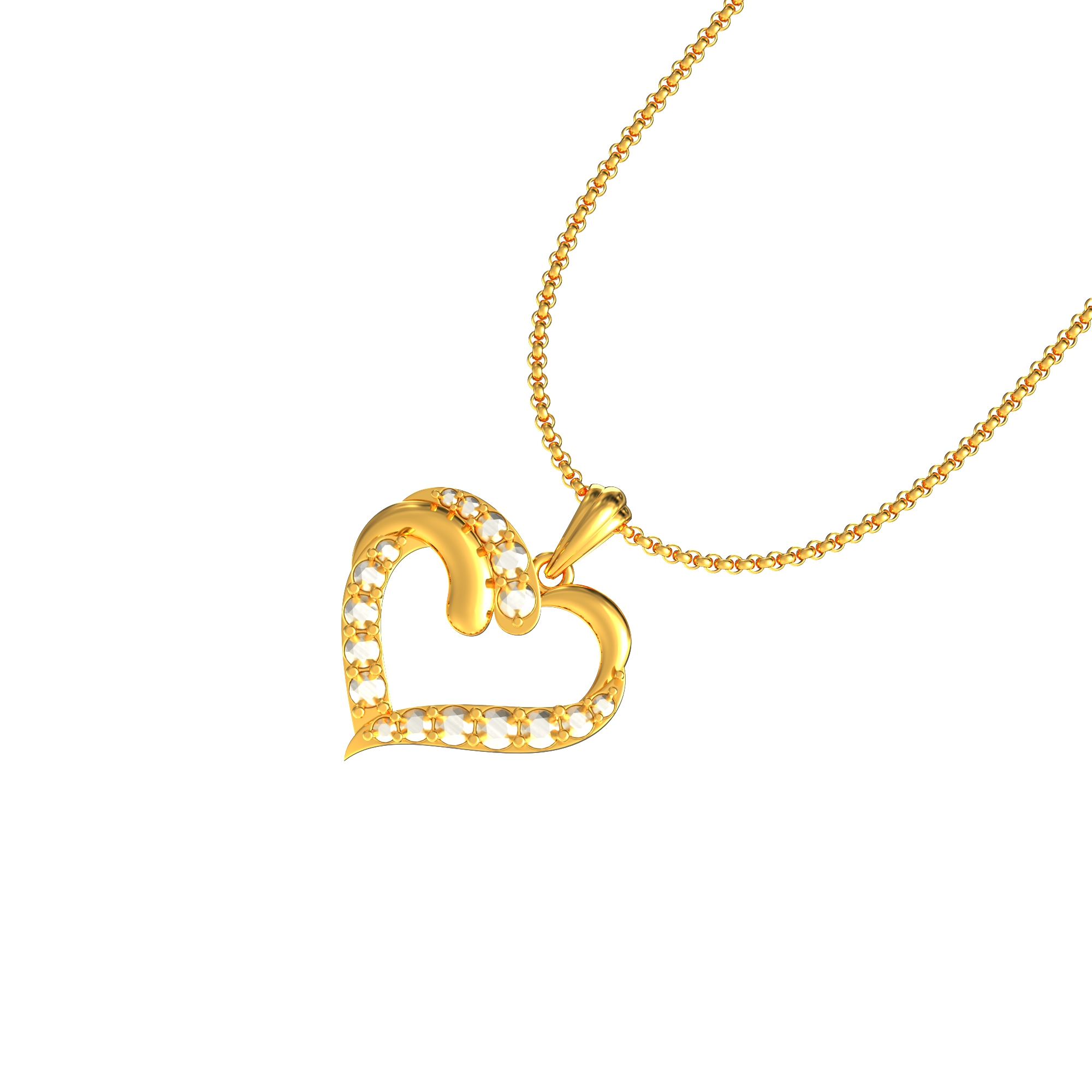 Trending Heart Gold Stone Pendant