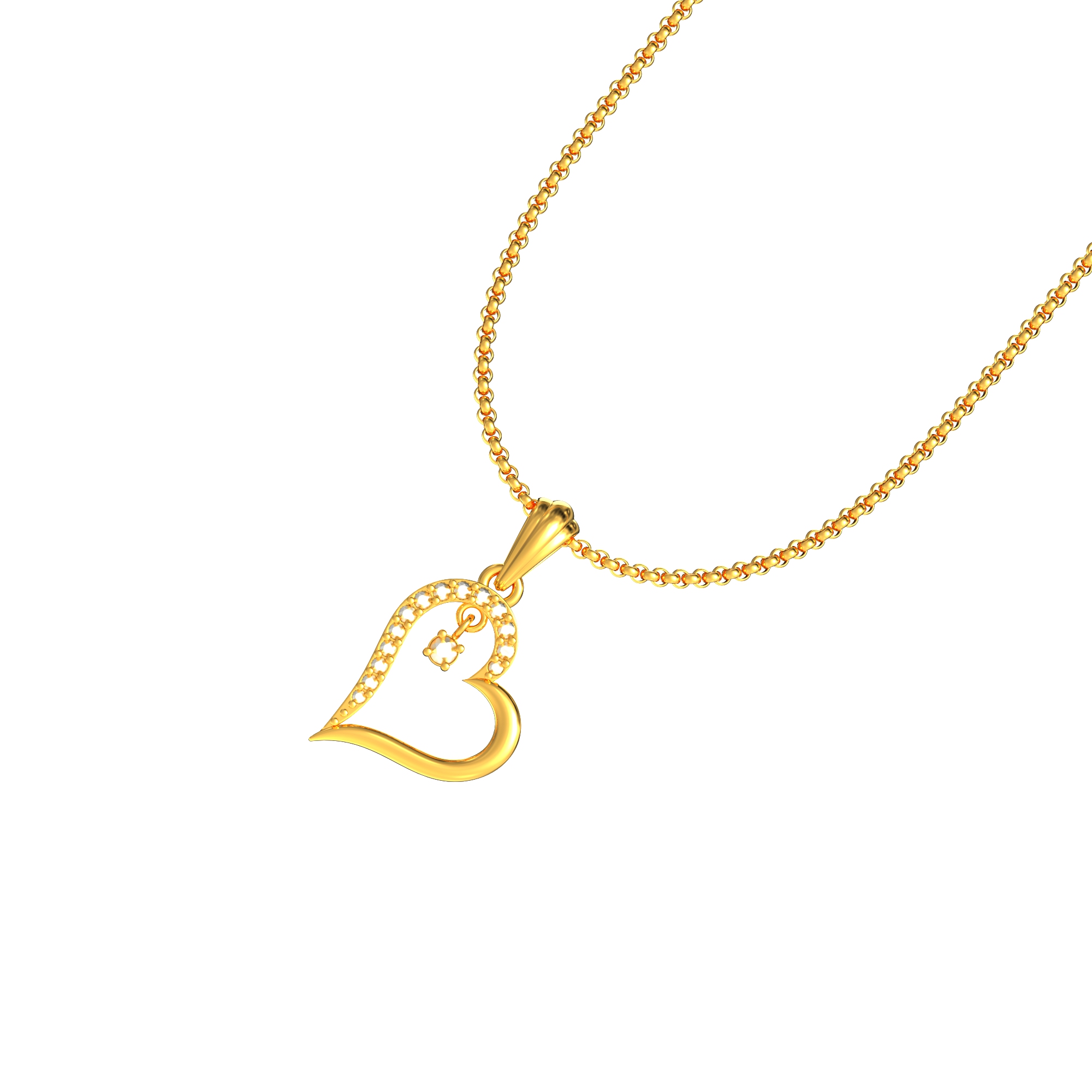 Trendy Heart Shaped Gold Pendant Chennai
