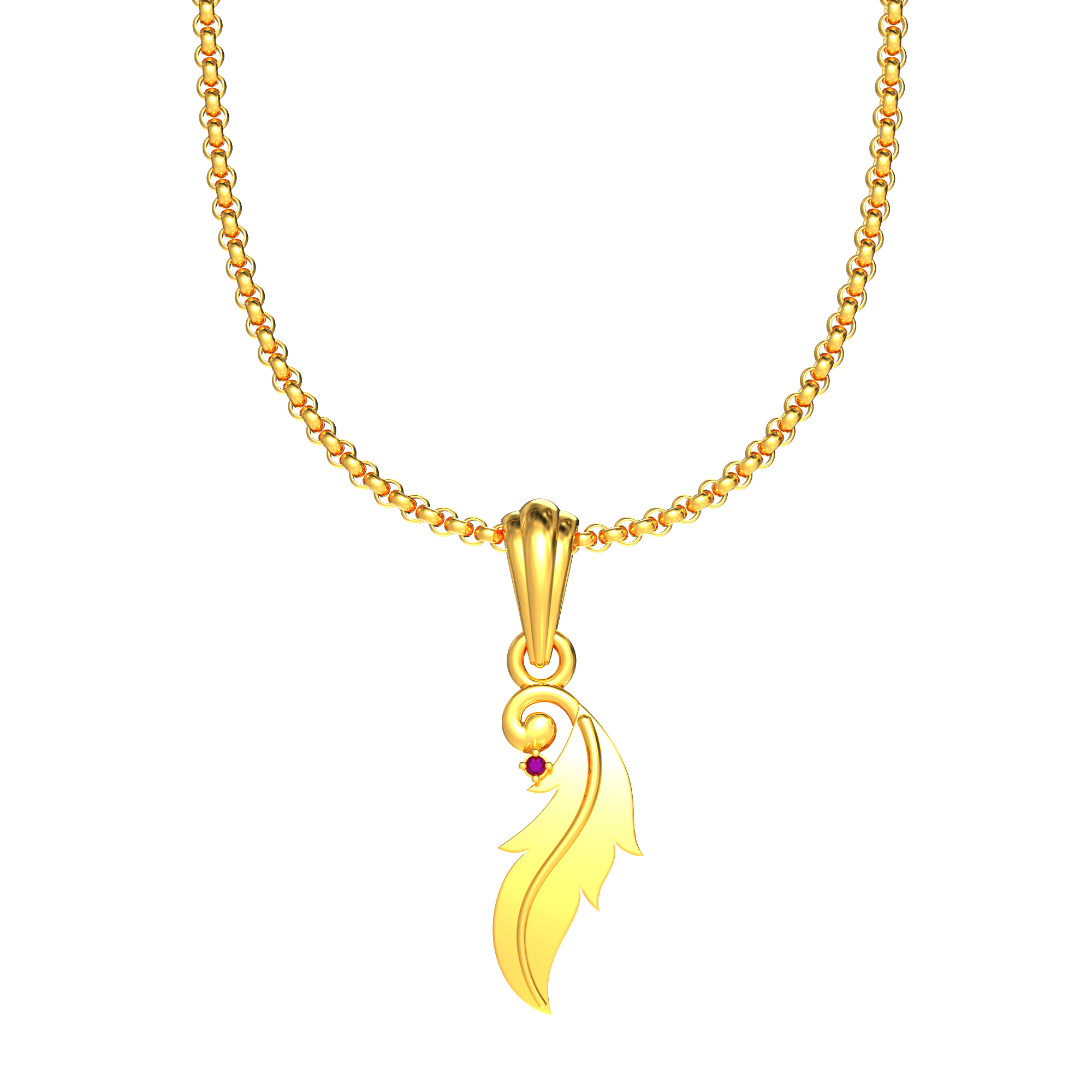 Trendy Leaf Gold Pendant