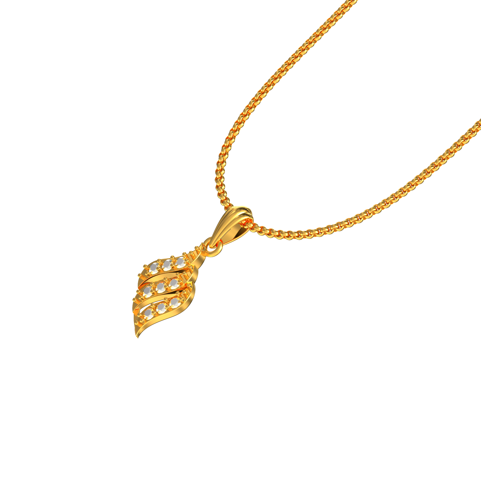 Tripling Curves Gold Pendant Chennai