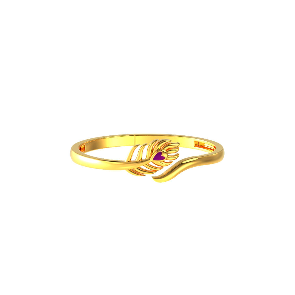 peacock feather gold ring