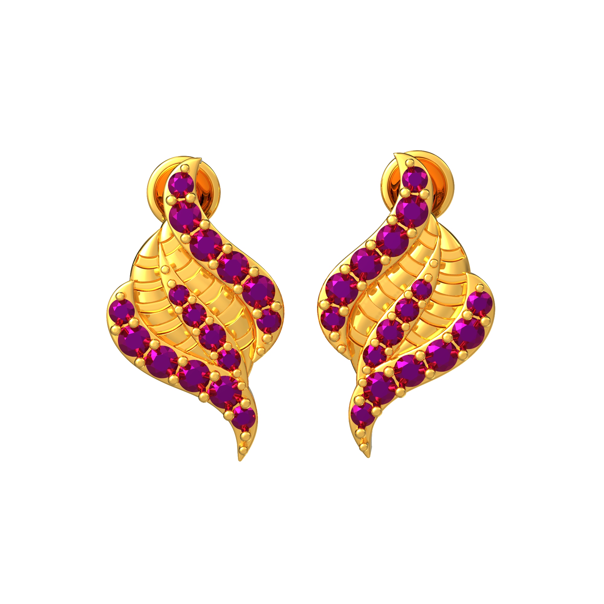 Classic Curve Stone Stud Earring