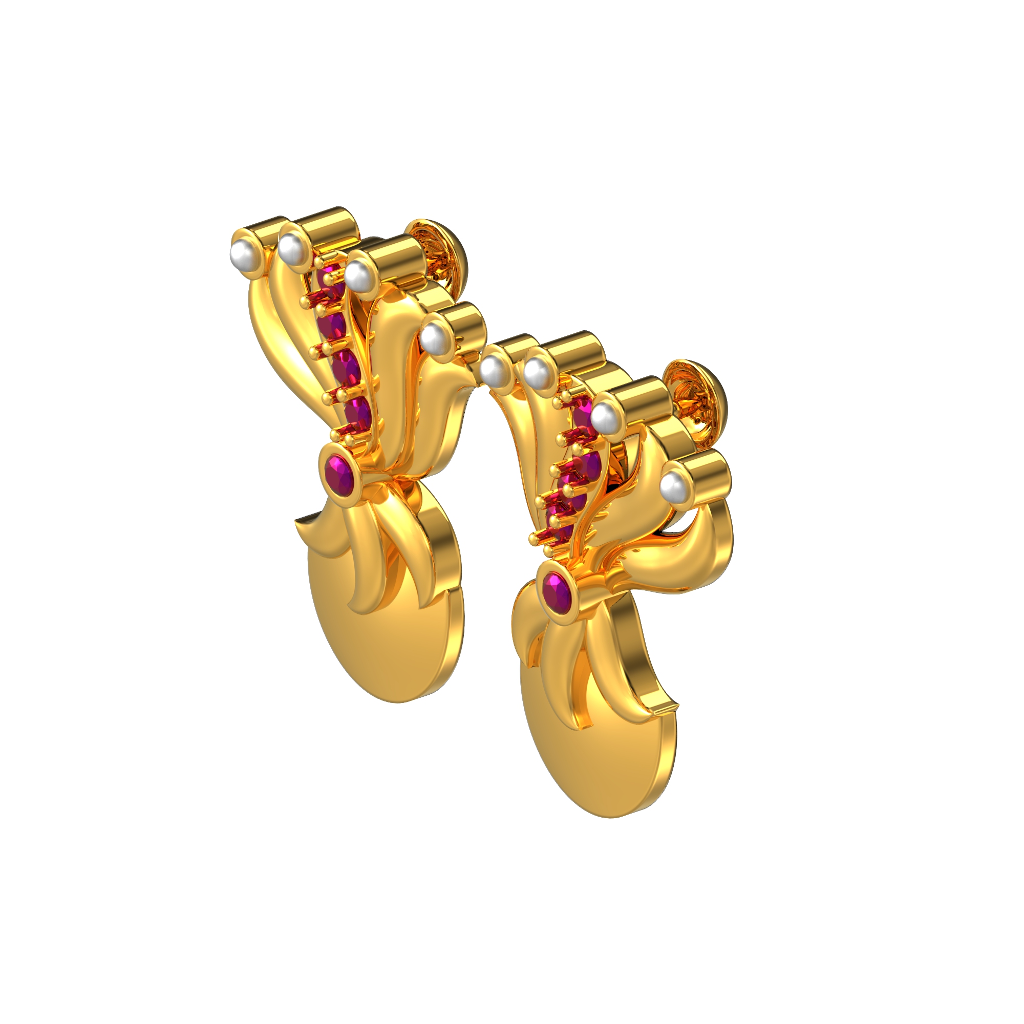Curve Shape Gold Earrings