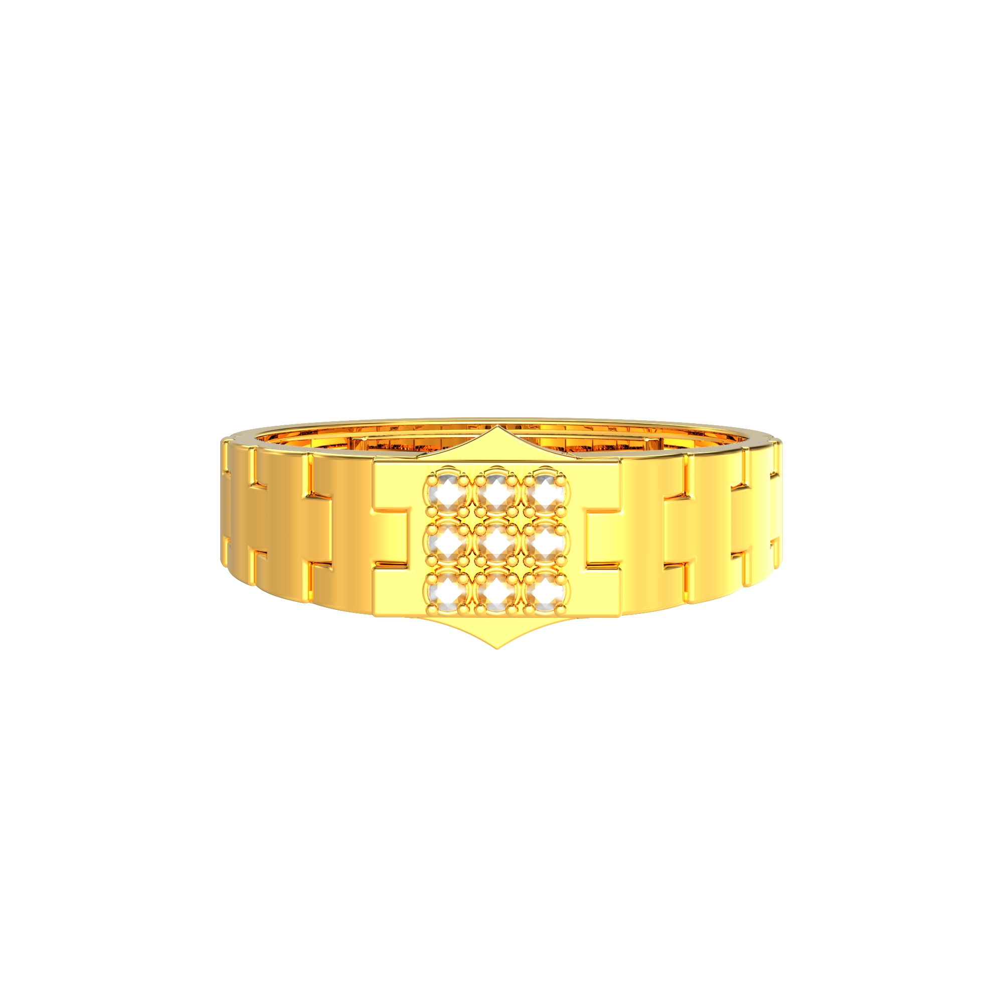 Geometric Square Gold Ring