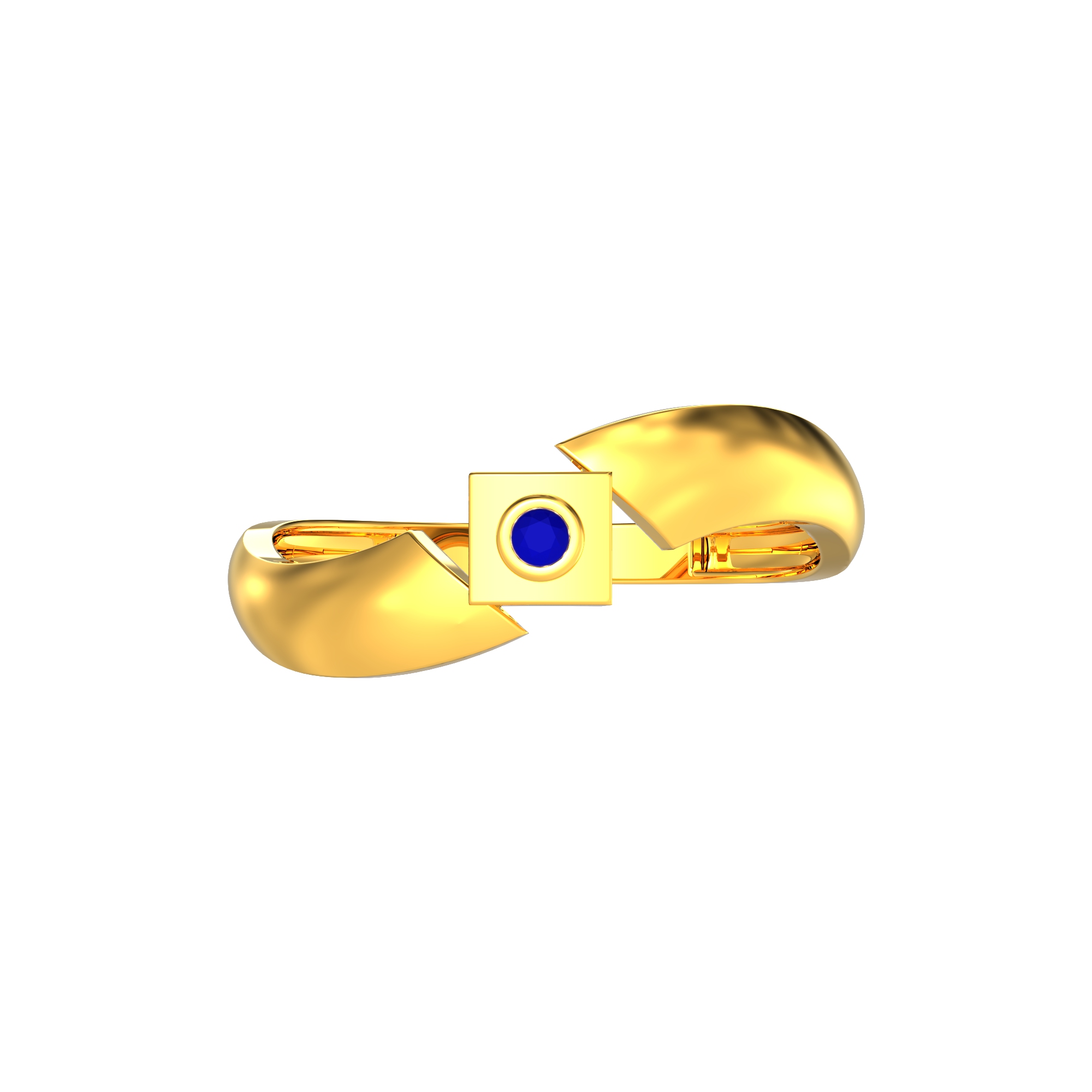 Geometric Square Stone Gold Ring