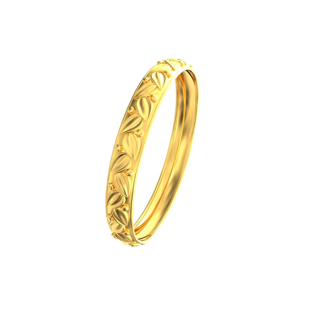 Flower Design Gold Bangles