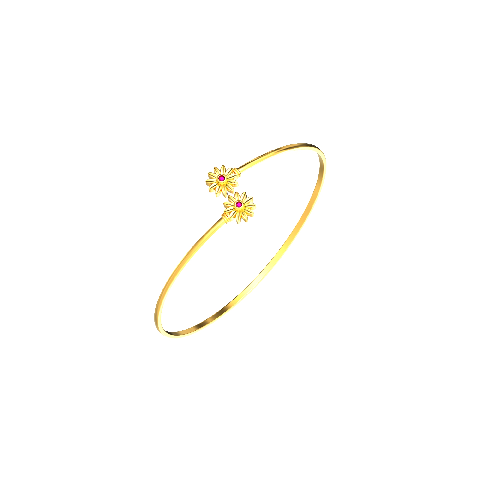Flower Design Gold Bracelet