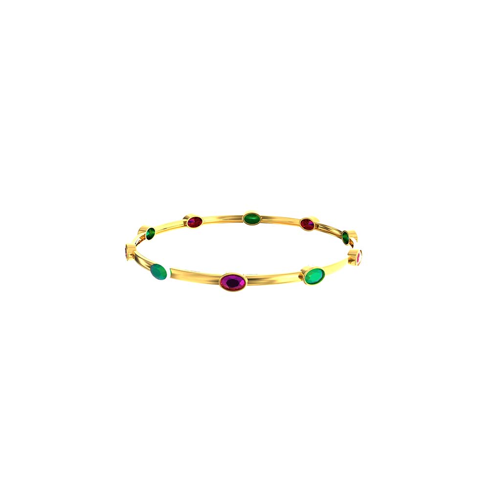 Gold Bangles With Different Stone Colors