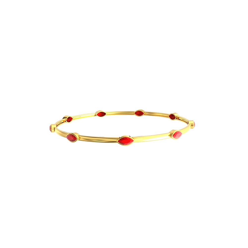 Gold Bangles With Same Color Stones