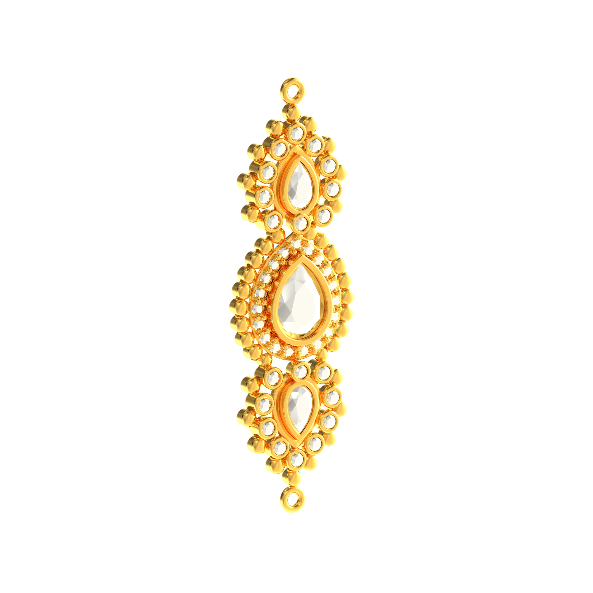 Gold Stone Mugappu With Flower Design